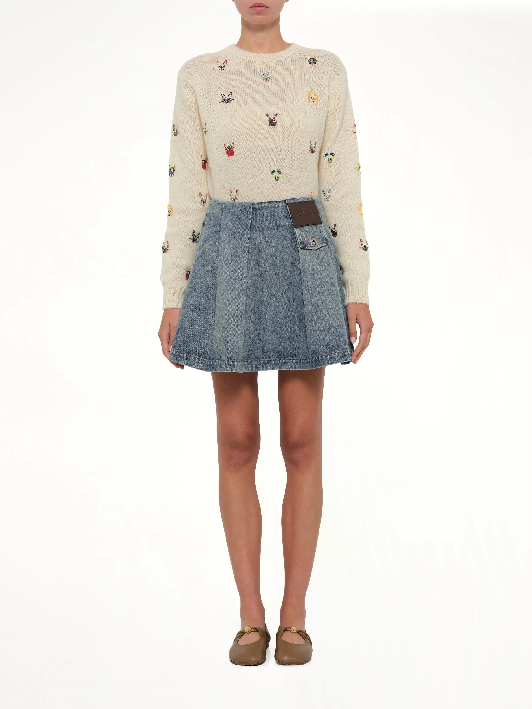 Mini Skirt in Washed Denim - Image 7