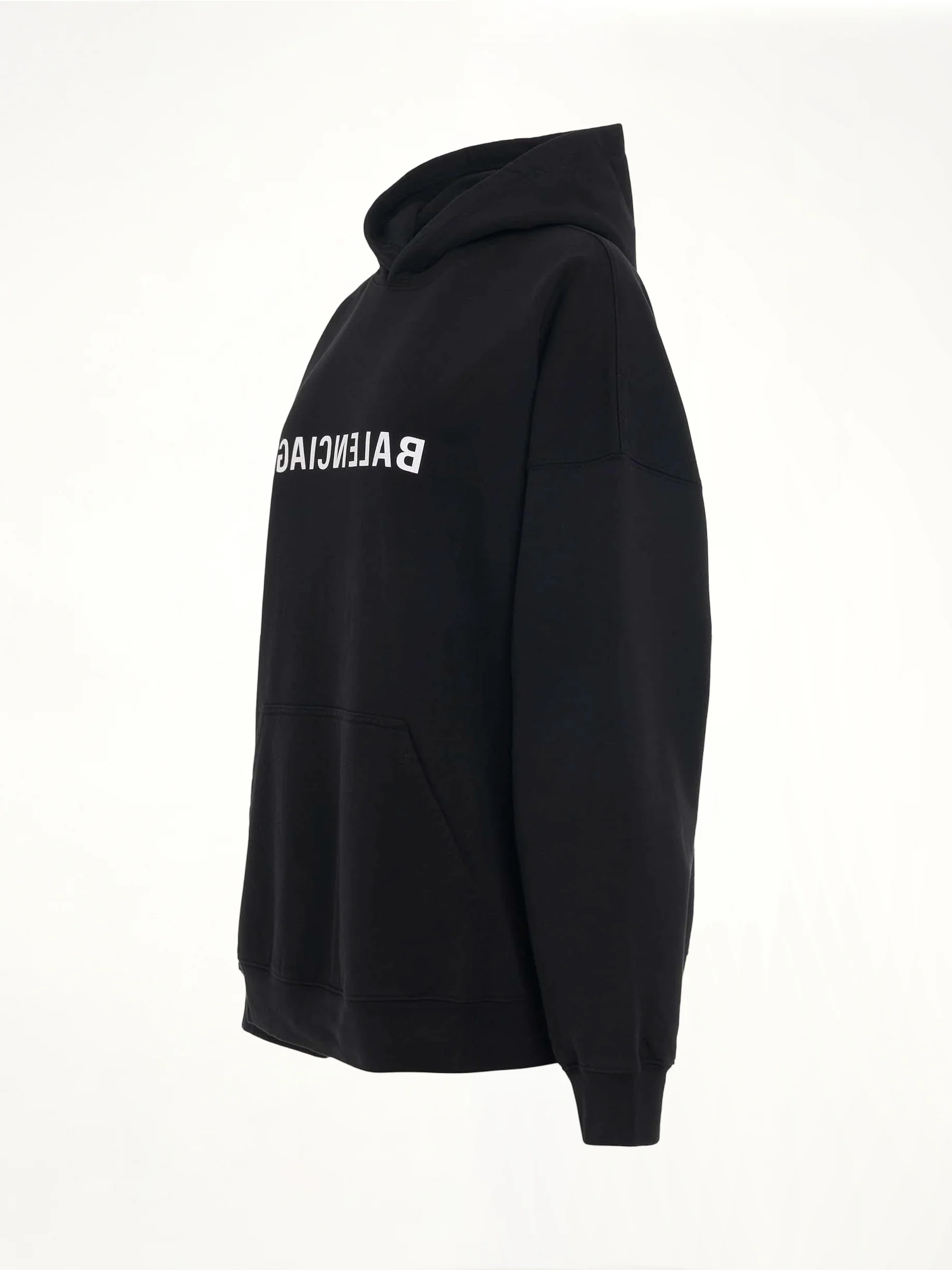 Mirror Print Wide Fit Hoodie in Black - Image 2