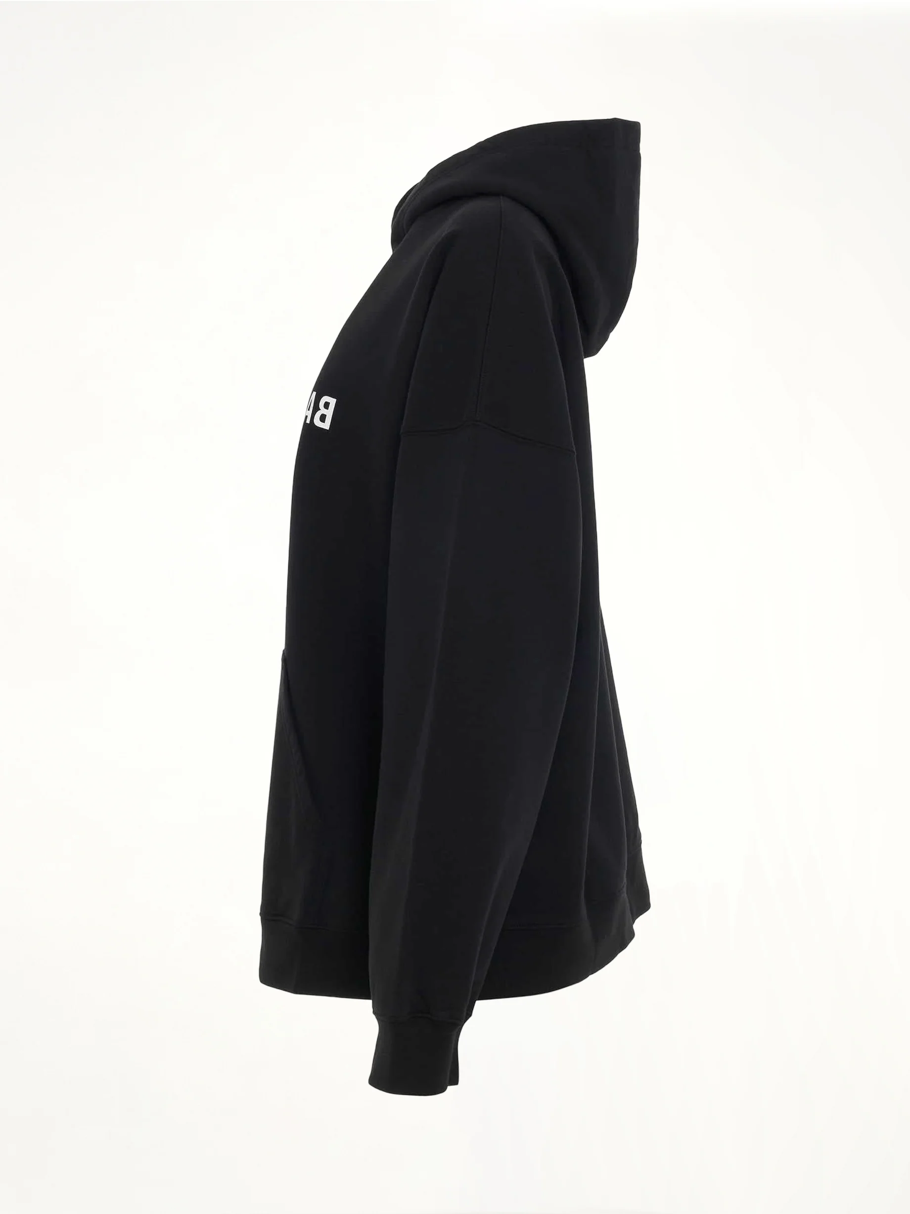 Mirror Print Wide Fit Hoodie in Black - Image 3