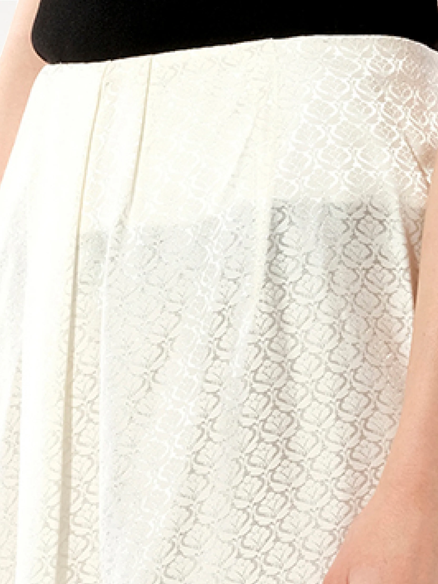 Mix Satin Skirt in White - Image 3