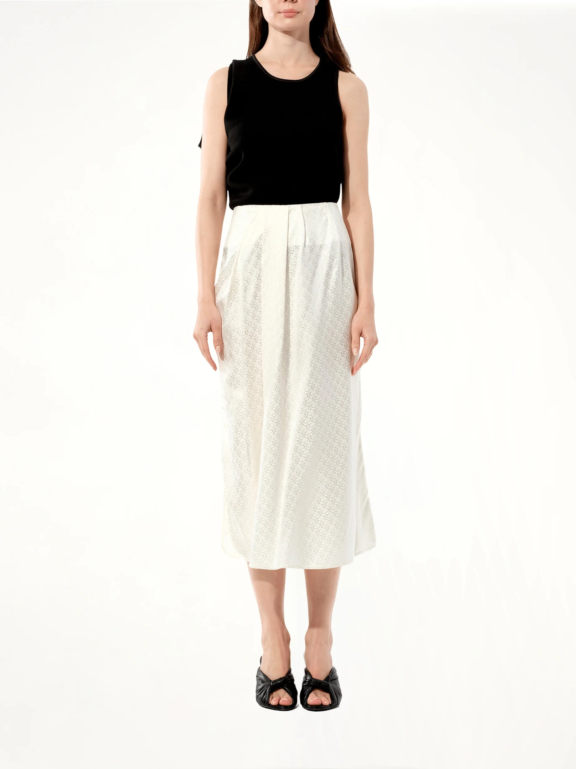 Mix Satin Skirt in White - Image 4