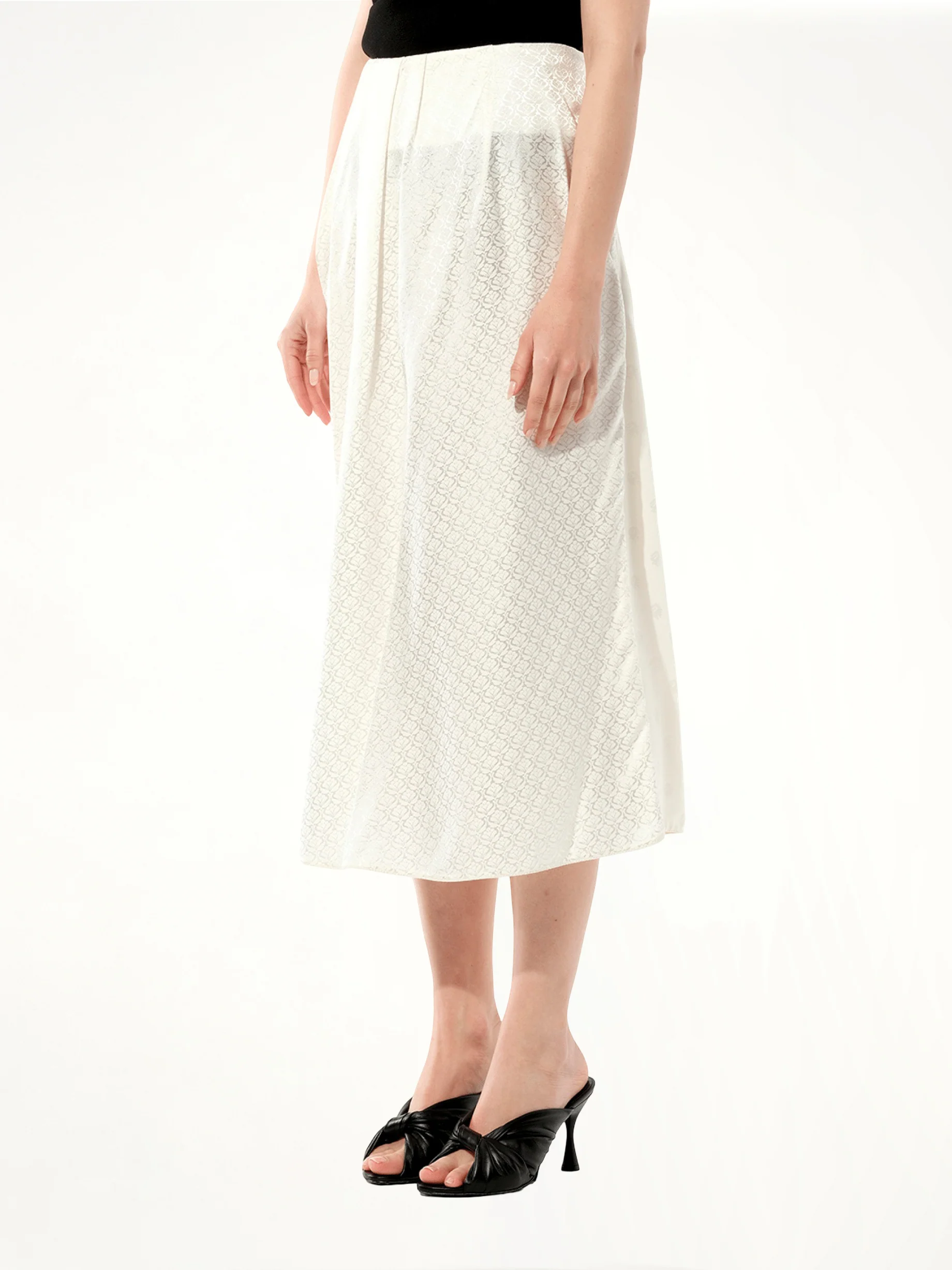 Mix Satin Skirt in White - Image 5