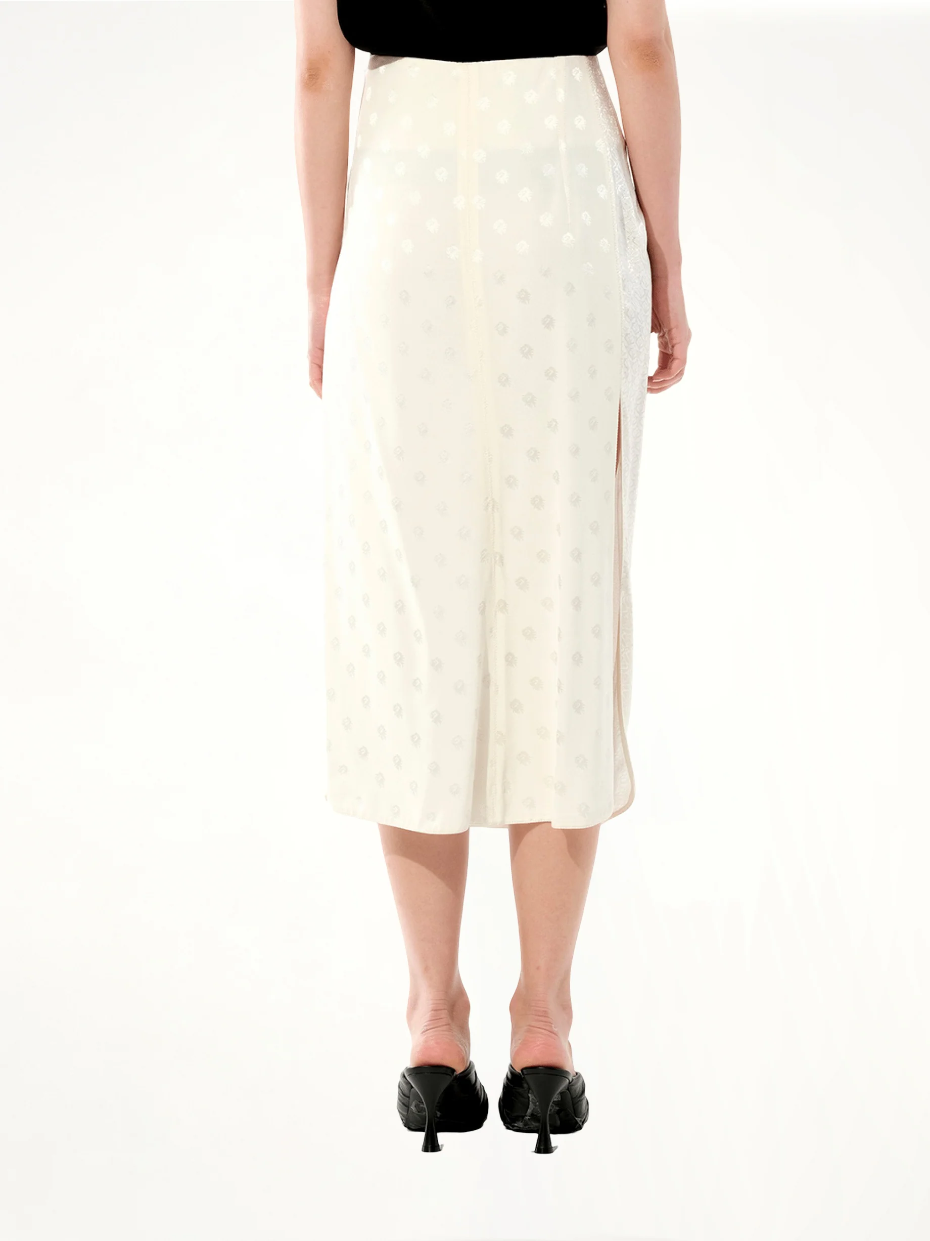 Mix Satin Skirt in White - Image 6