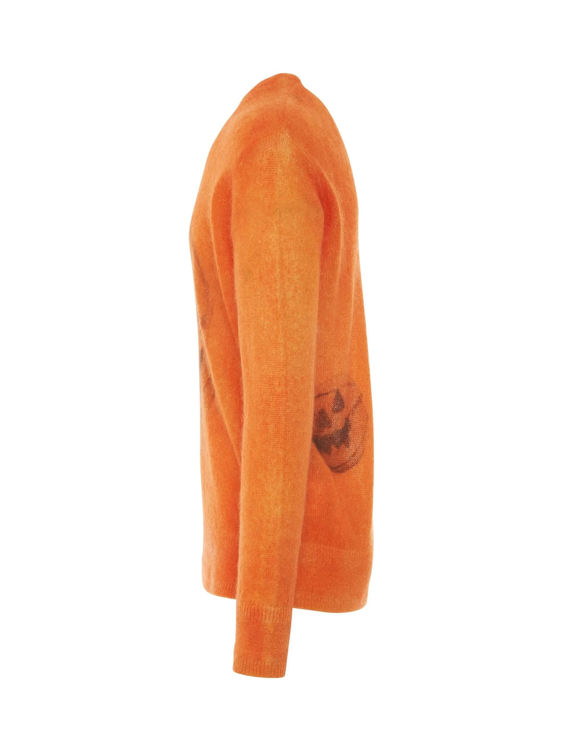Mixmat Crewneck Print Sweater in Pumpkin - Image 3