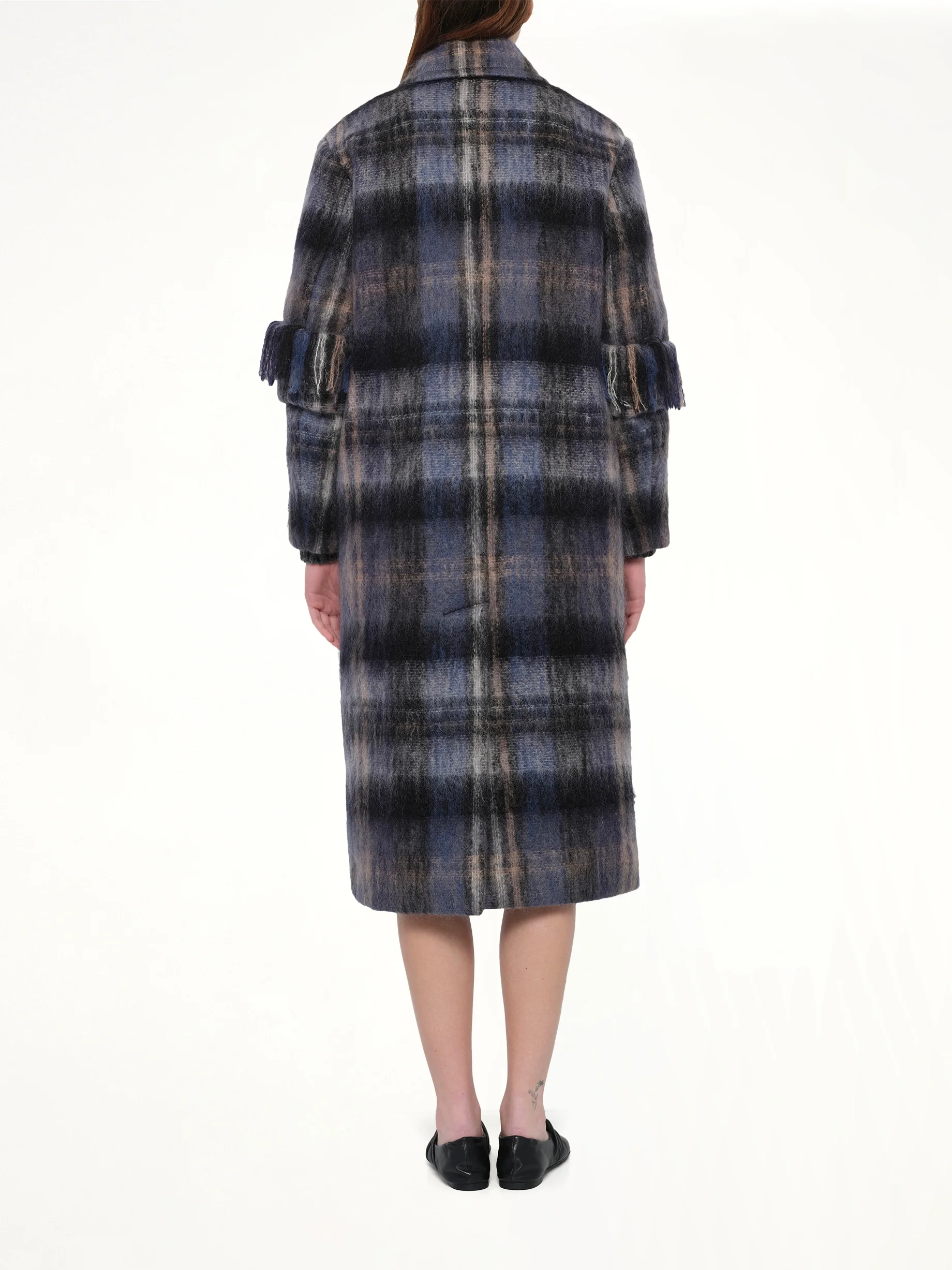 Mohair Coat in Blue/Multicolour - Image 5