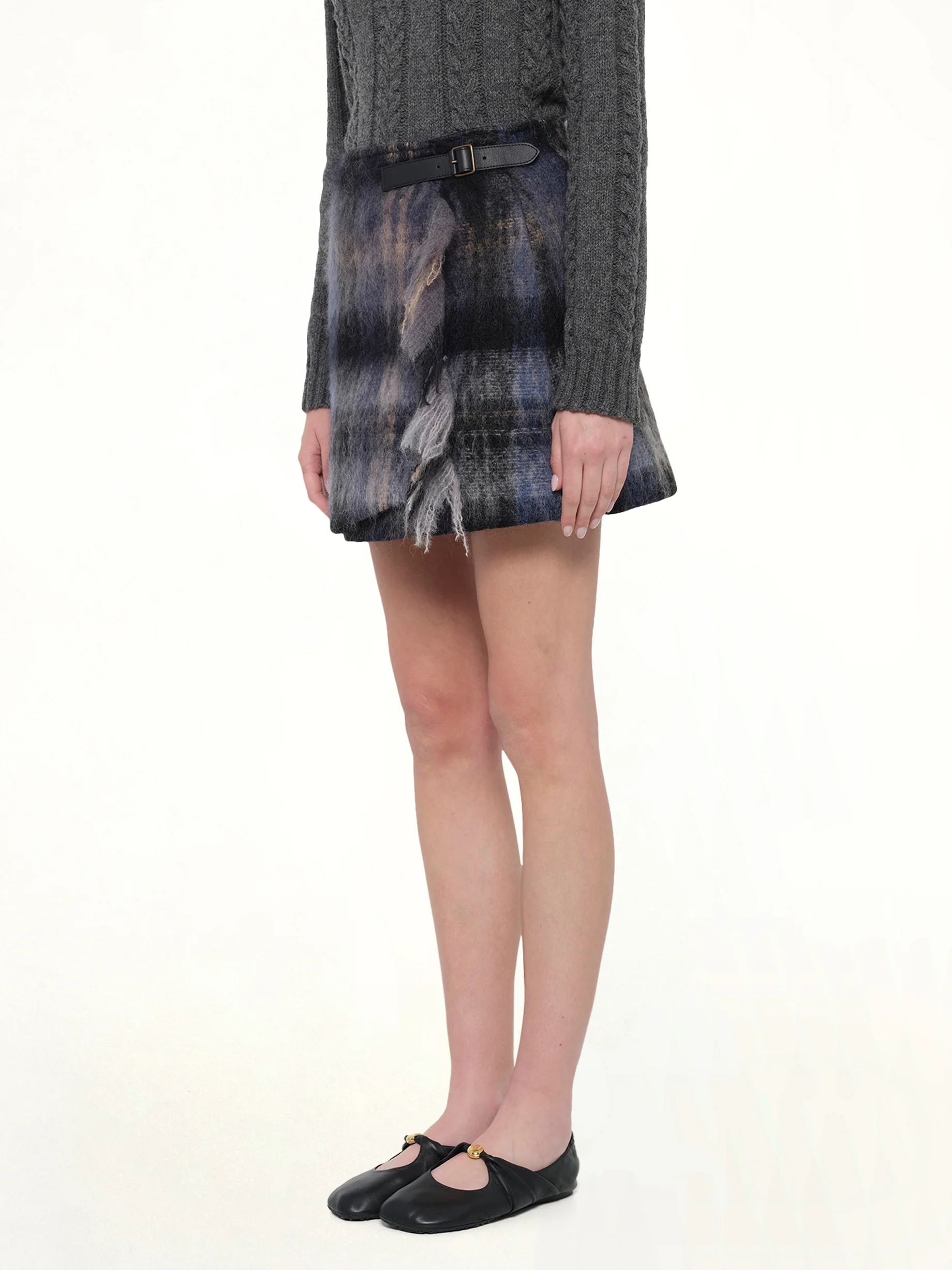 Mohair Skirt in Blue/Multicolour - Image 3