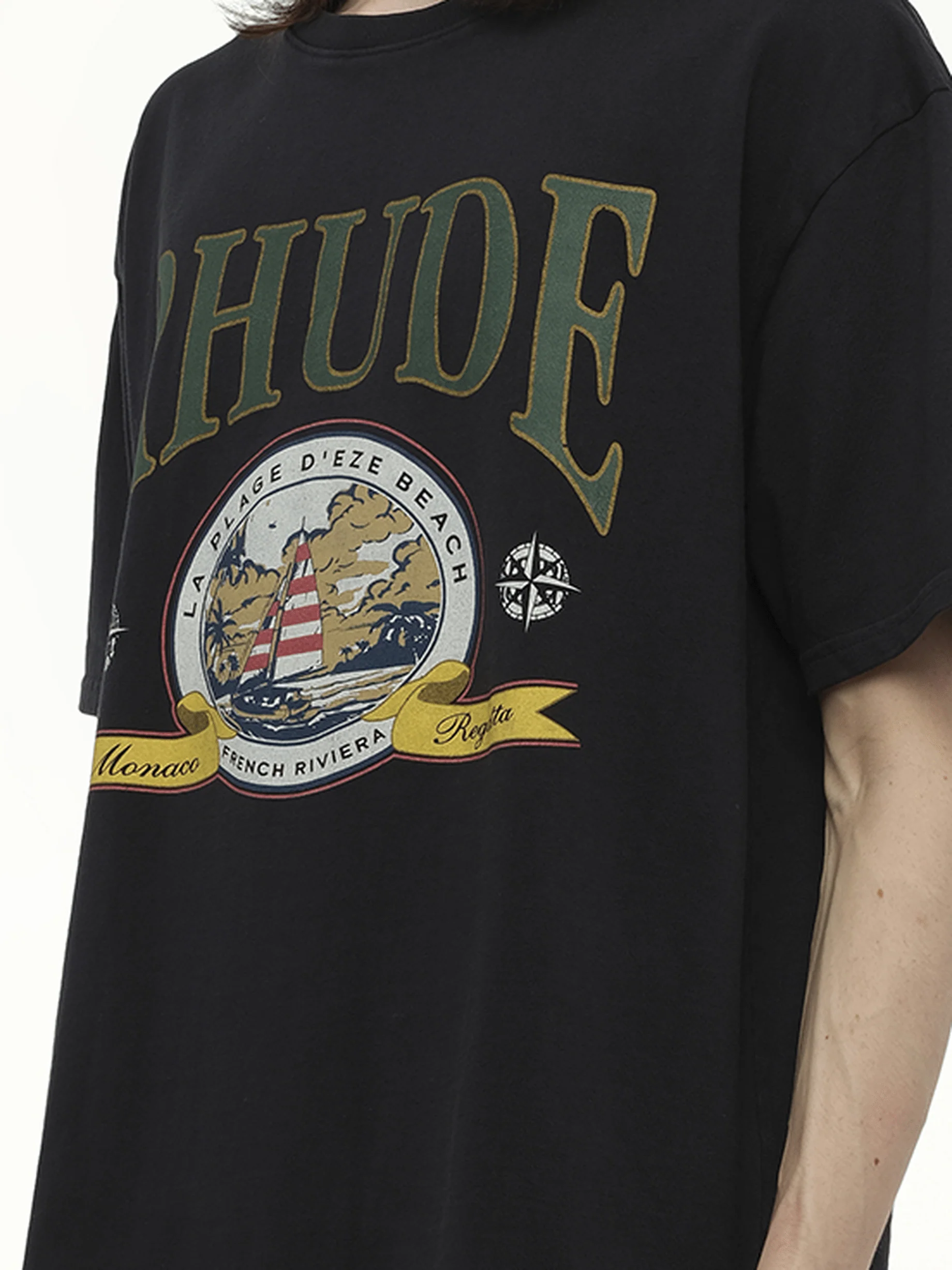 Monaco Regatta T-Shirt in Vintage Black - Image 3