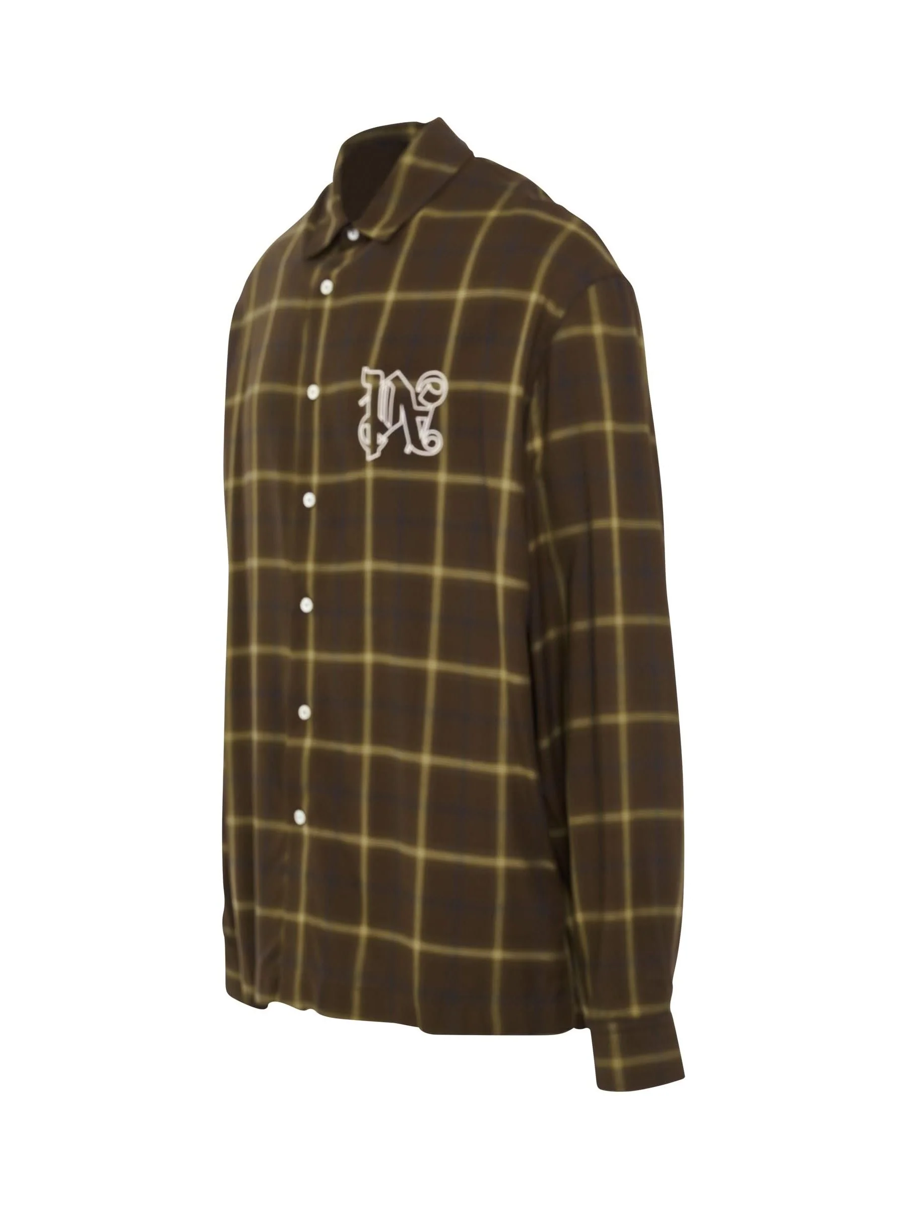 Monogram Check Shirt in Brown - Image 2