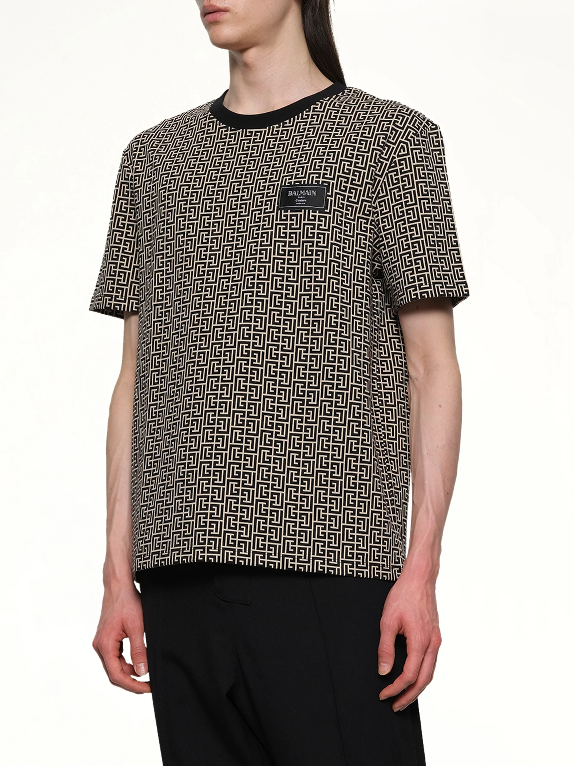 Monogram Couture Label Regular T-Shirt in Ivory/Black - Image 6