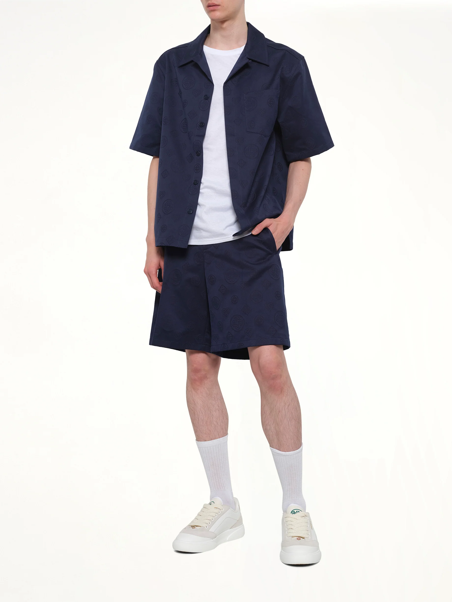 Monogram Shorts in Navy - Image 4