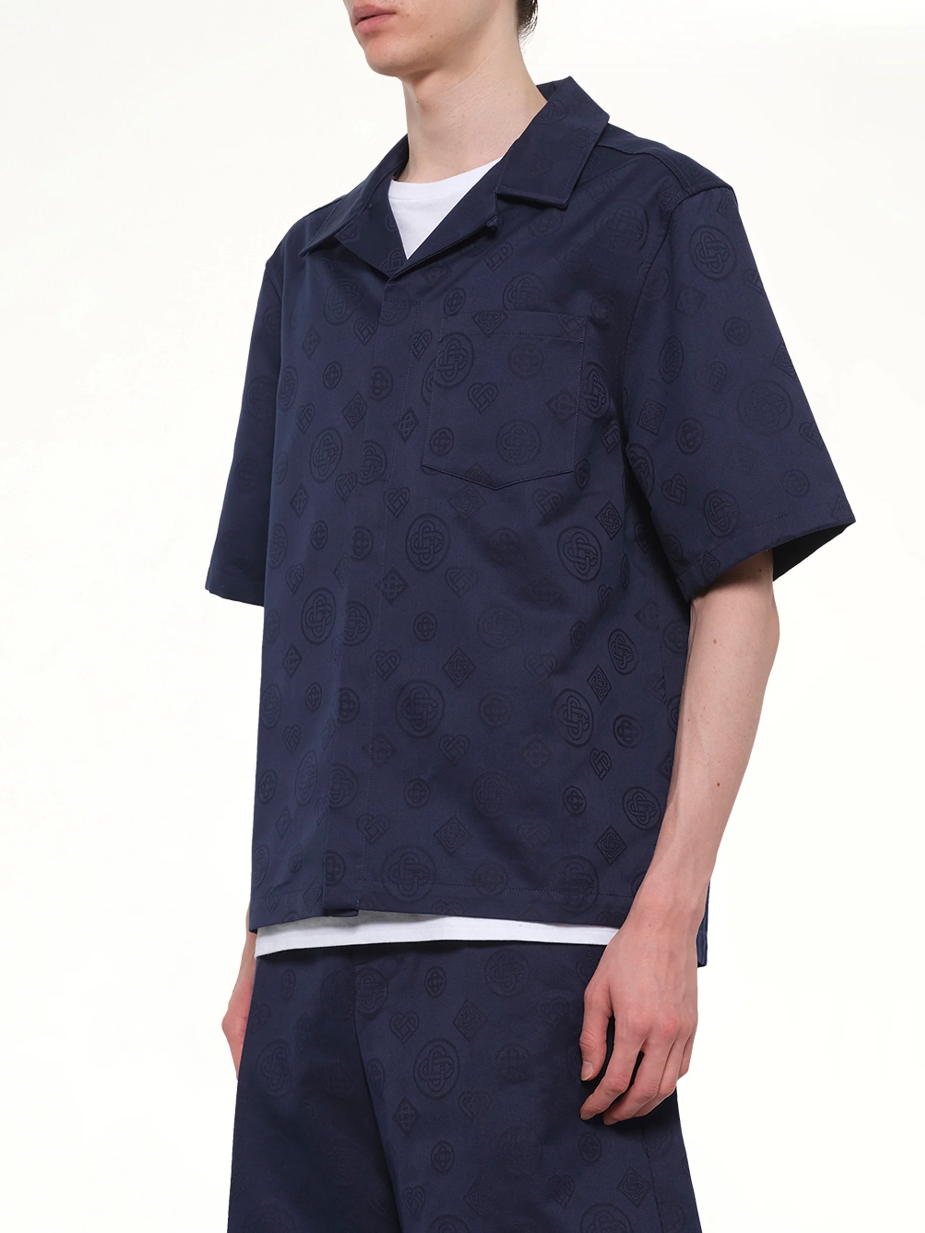 Monogram SS Shirt in Blue - Image 3