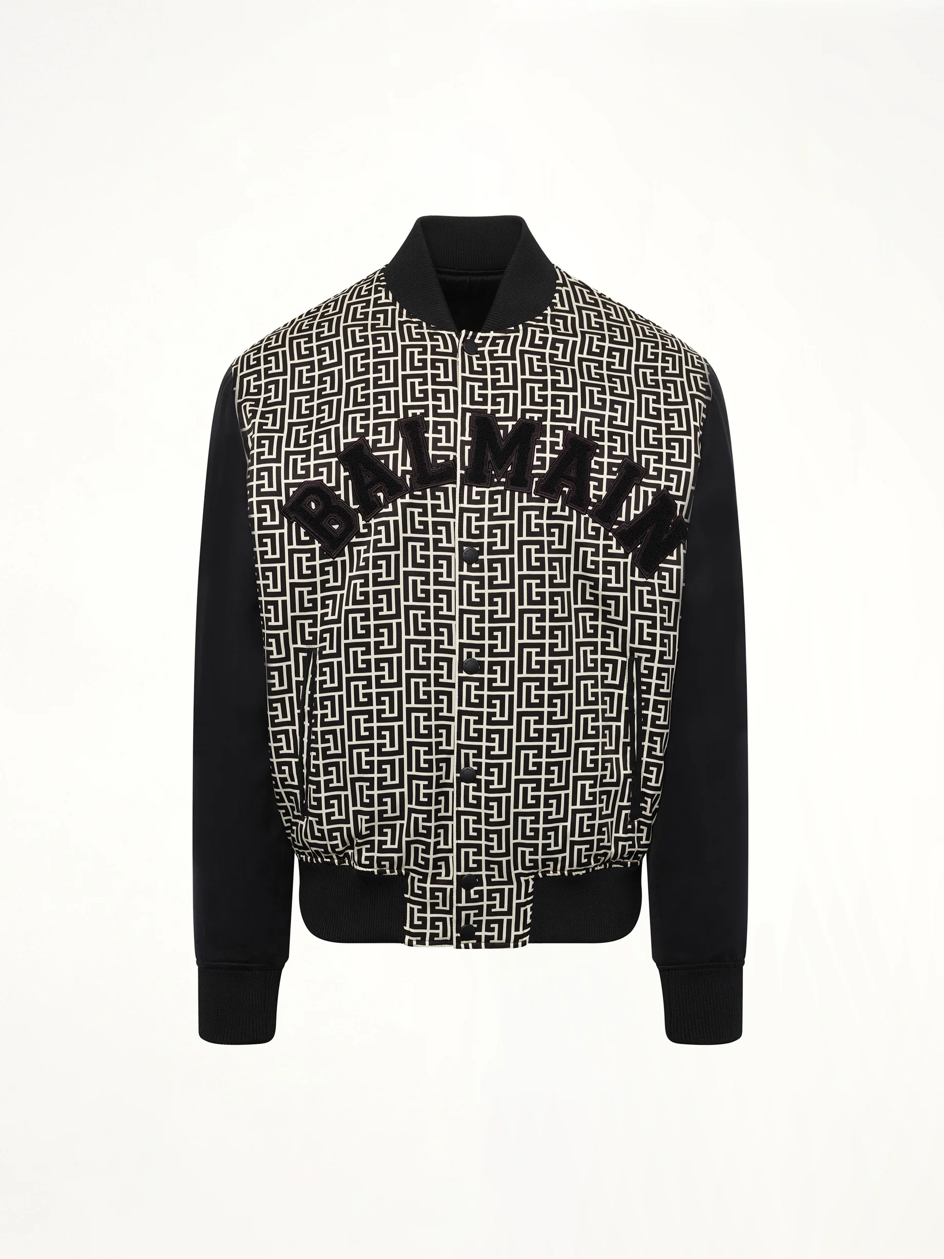 Monogram Varsity Jacket in Black/White - Image 2