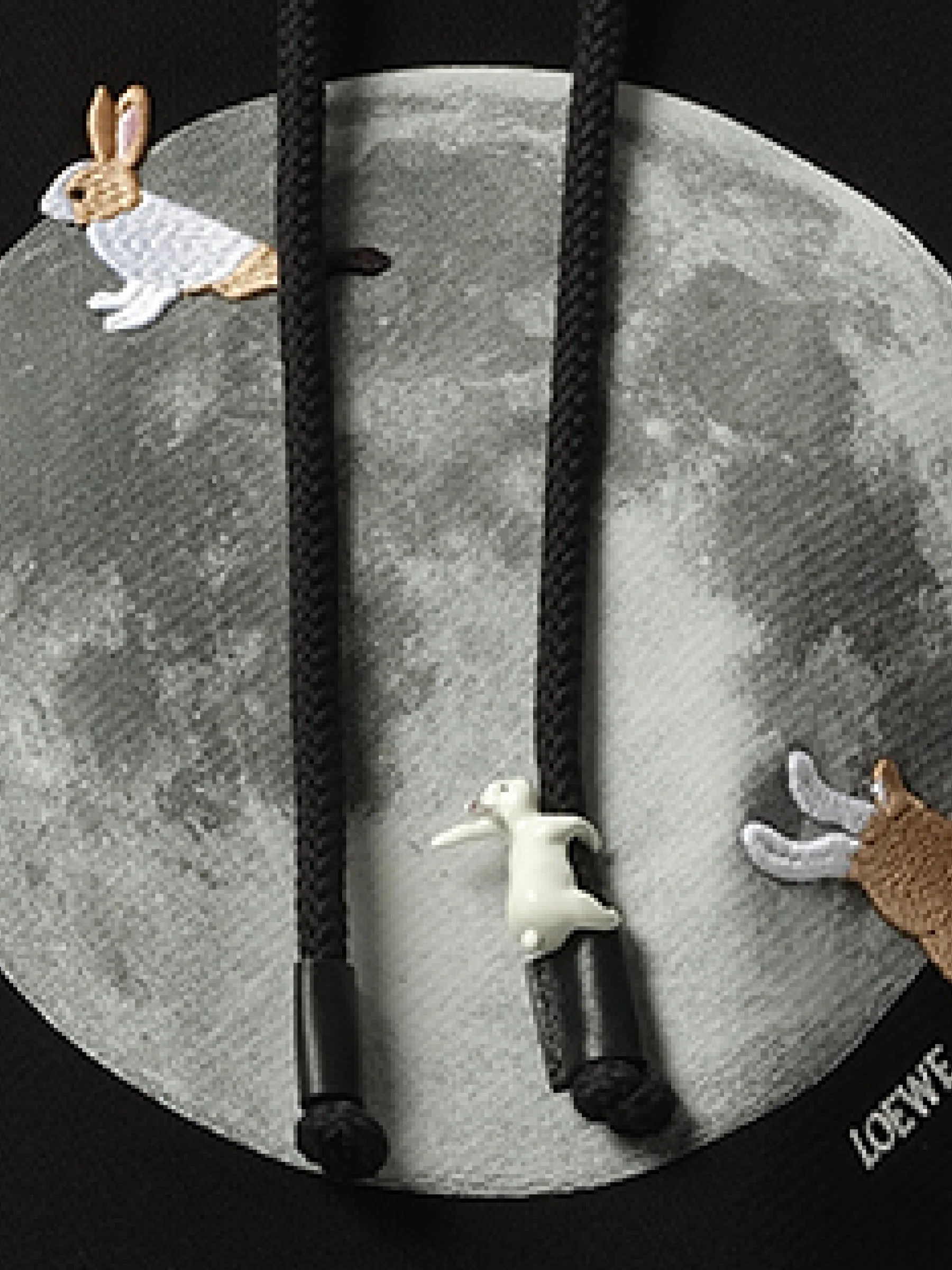 Moon Print Hoodie in Black - Image 3