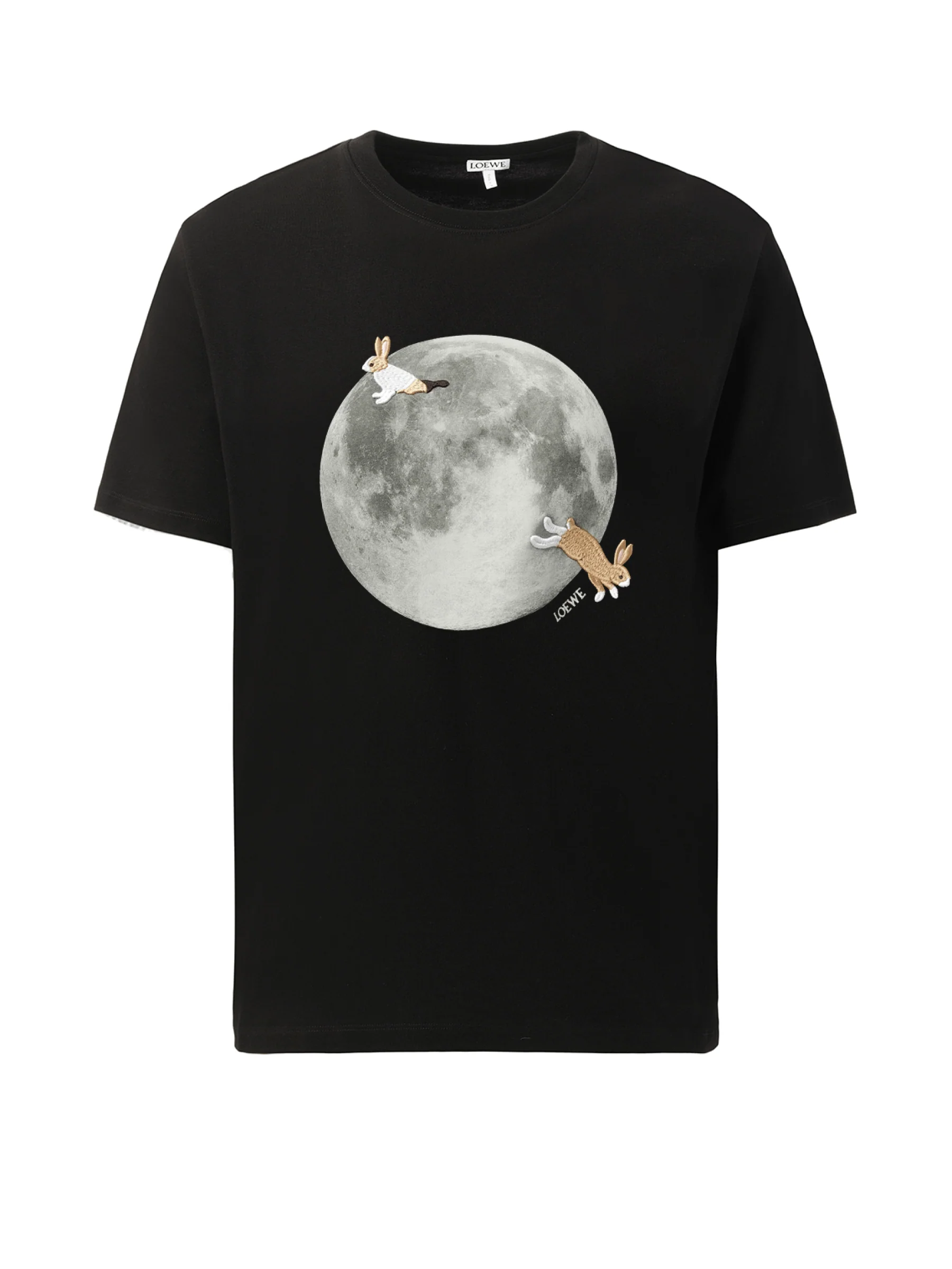 Moon Print T-Shirt in Black - Image 2
