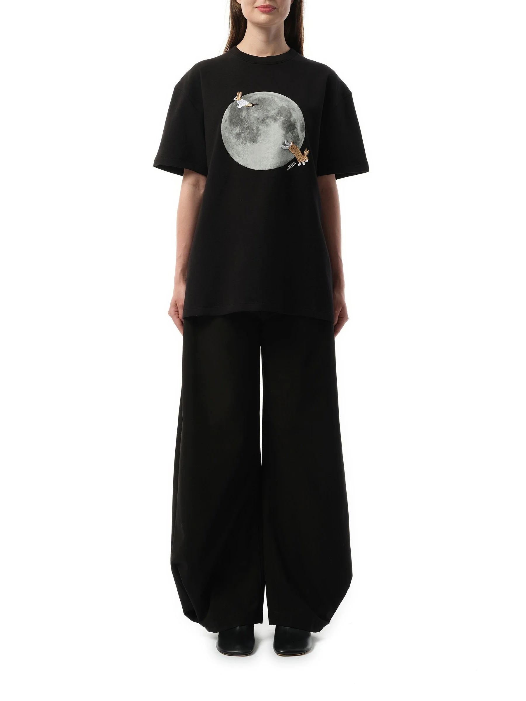 Moon Print T-Shirt in Black - Image 4