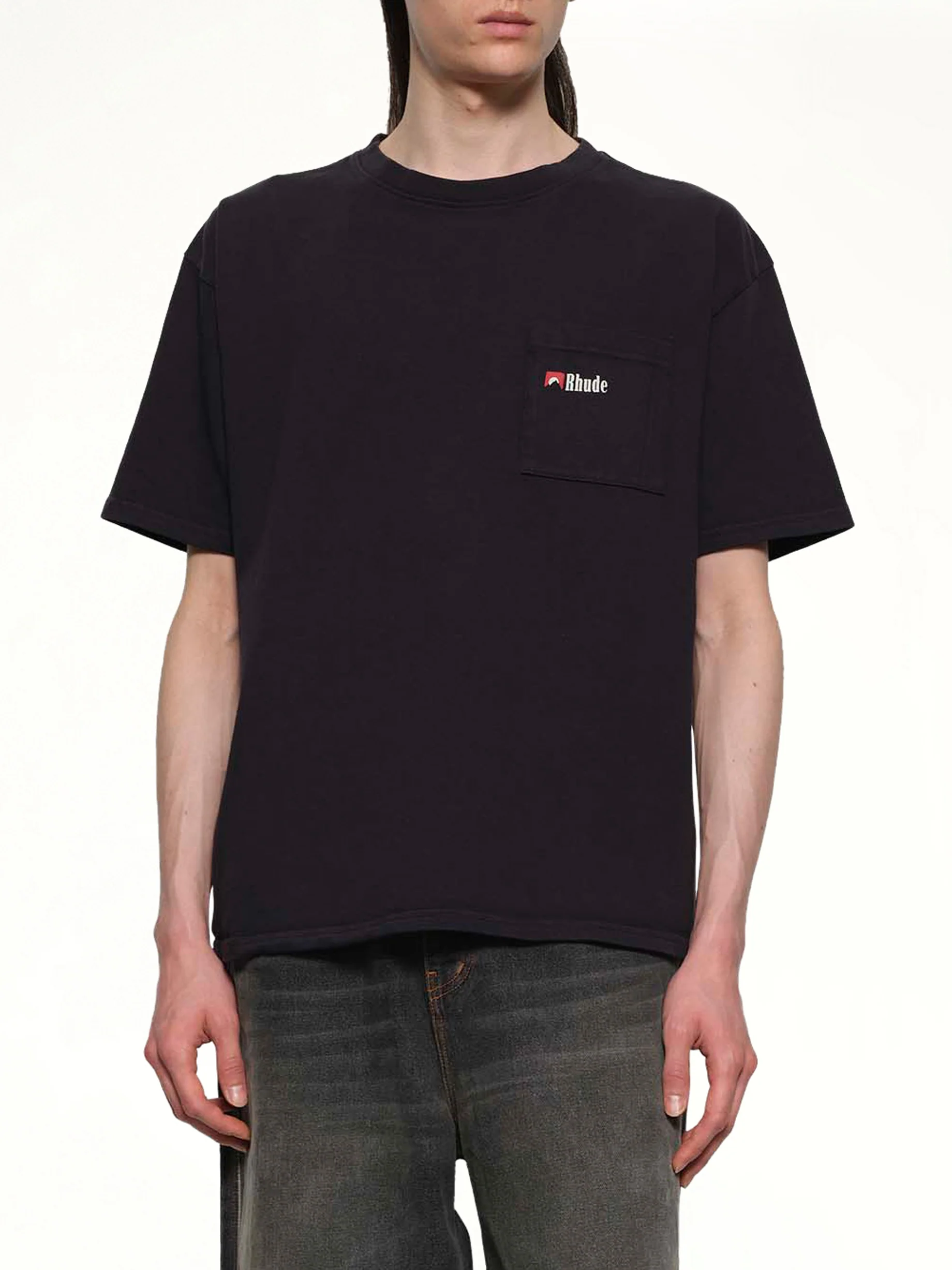 Moonlight Wolf Pocket T-Shirt in Vintage Black - Image 6