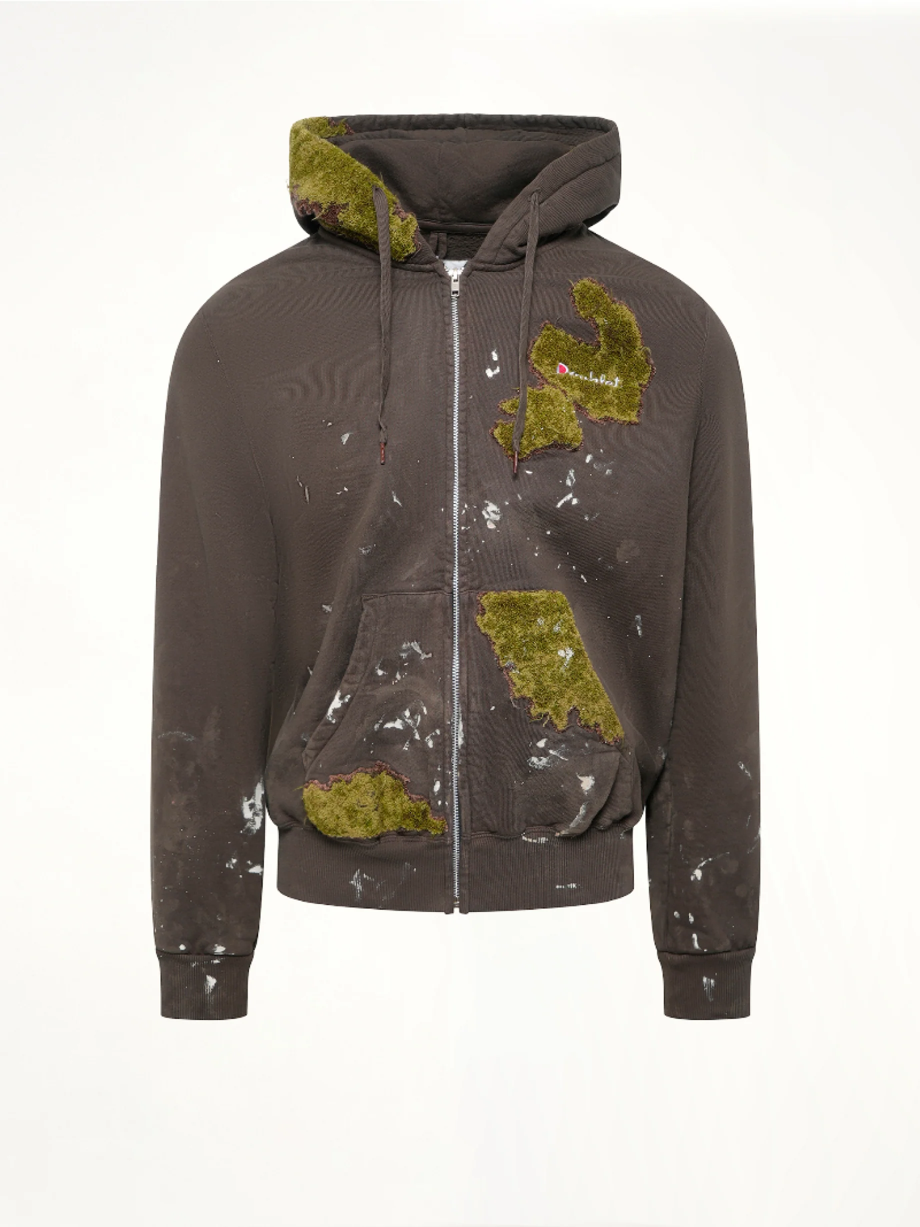 Moss-Grown Embroidery Hoodie in Brown - Image 2