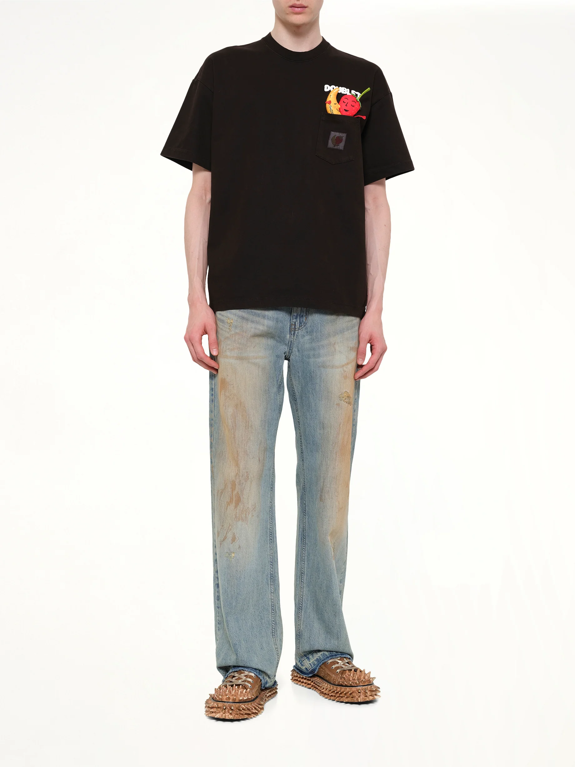 Mud-Dyed T-Shirt With SHFU in Mud - Image 4