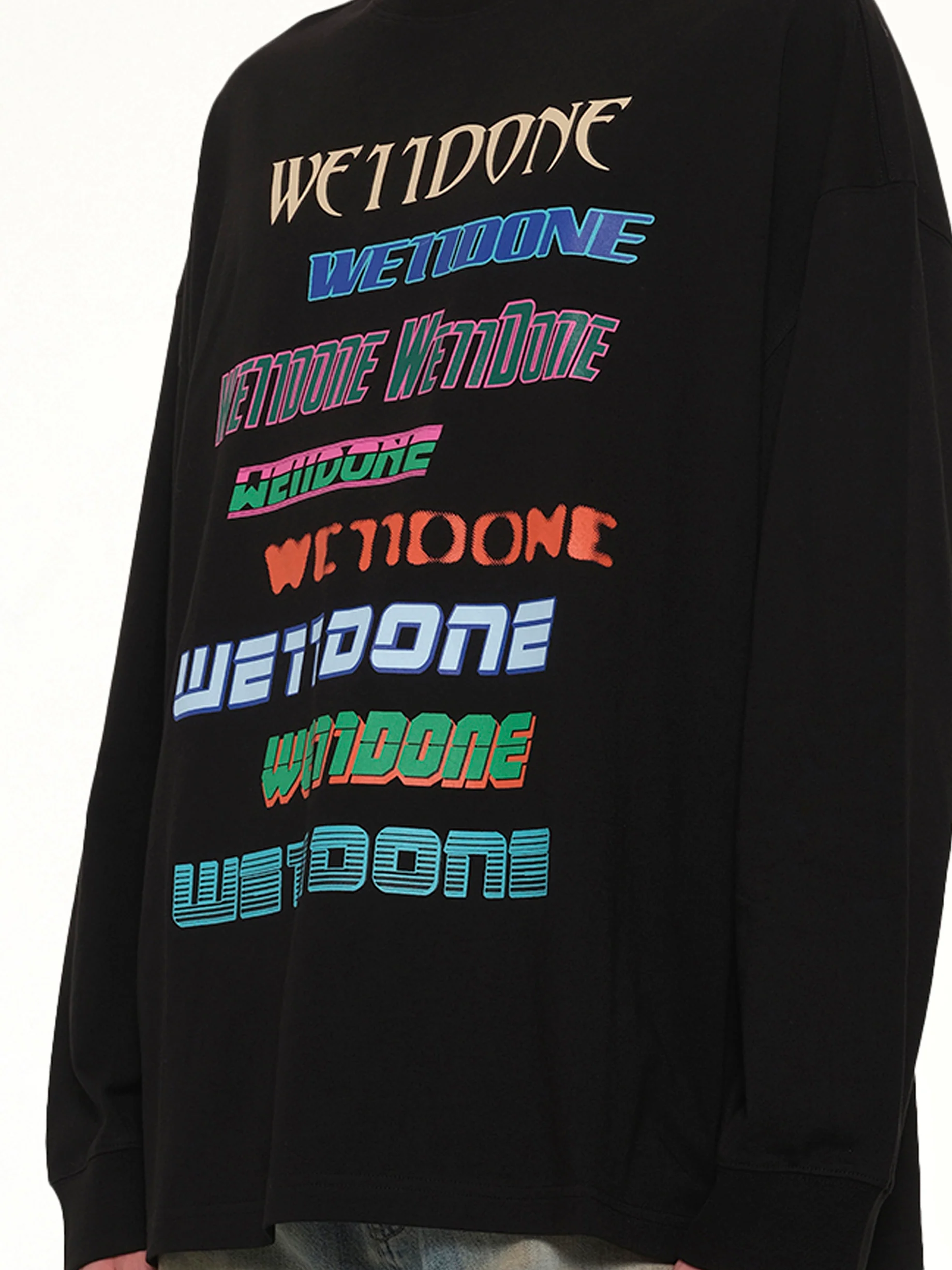 Multi Logo Long Sleeve T-Shirt in Black - Image 6