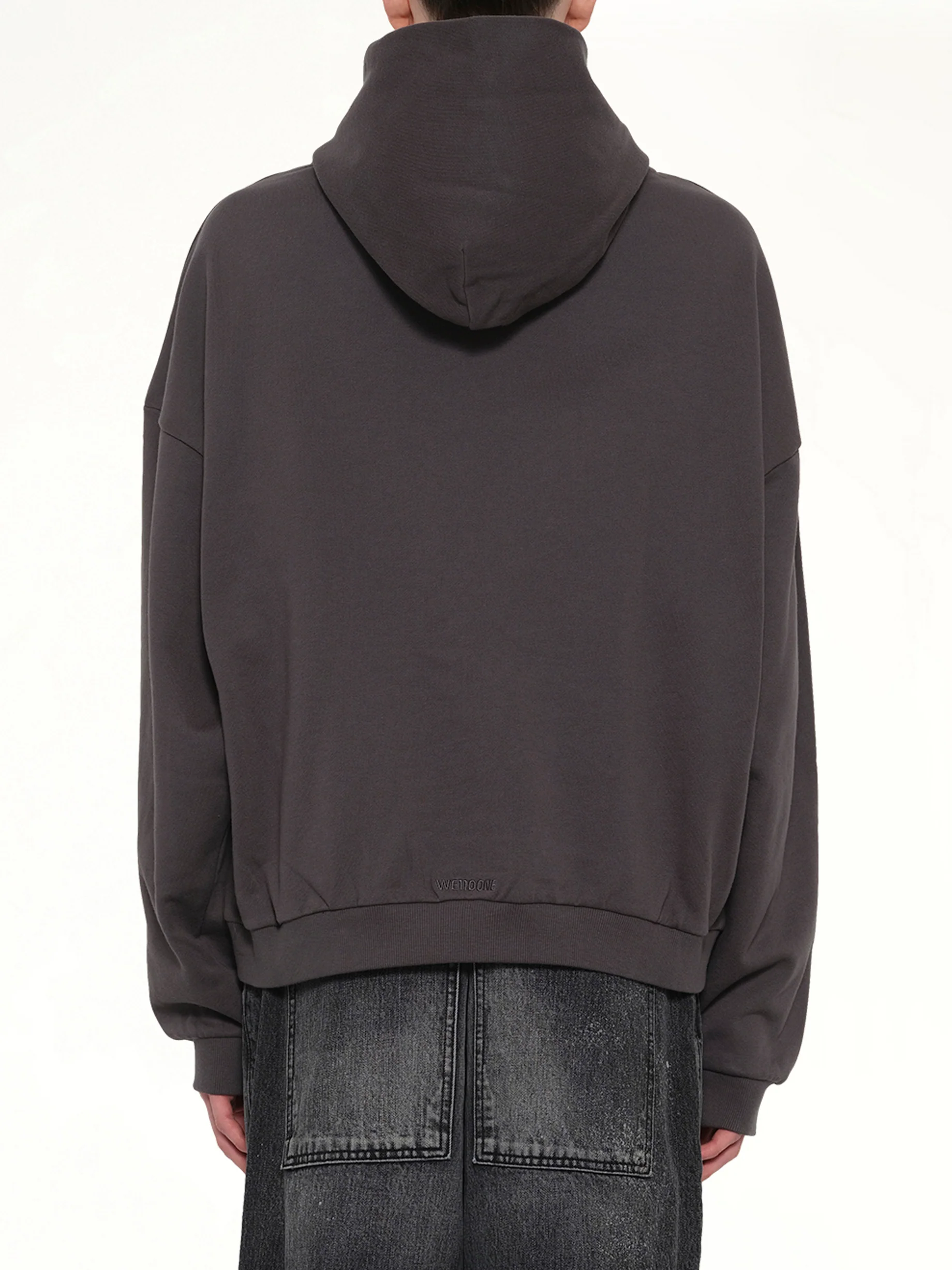 Multi Logo Print Hoodie in Grey - Image 5
