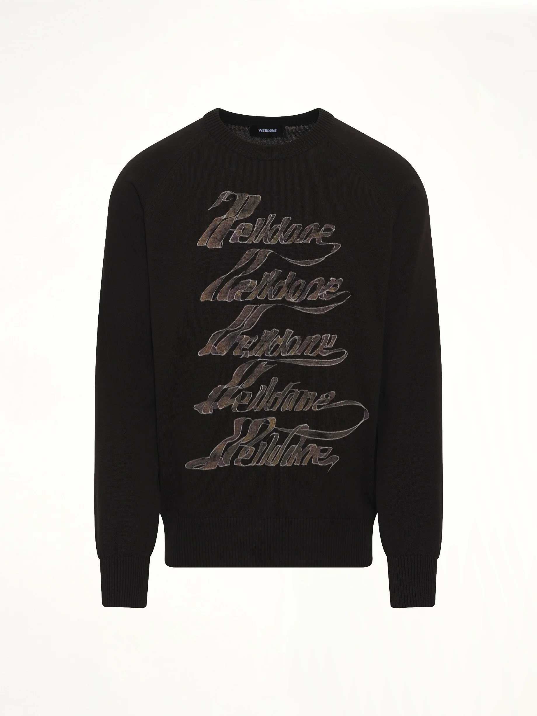 Multi Logo Print Sweater in Black - Image 2