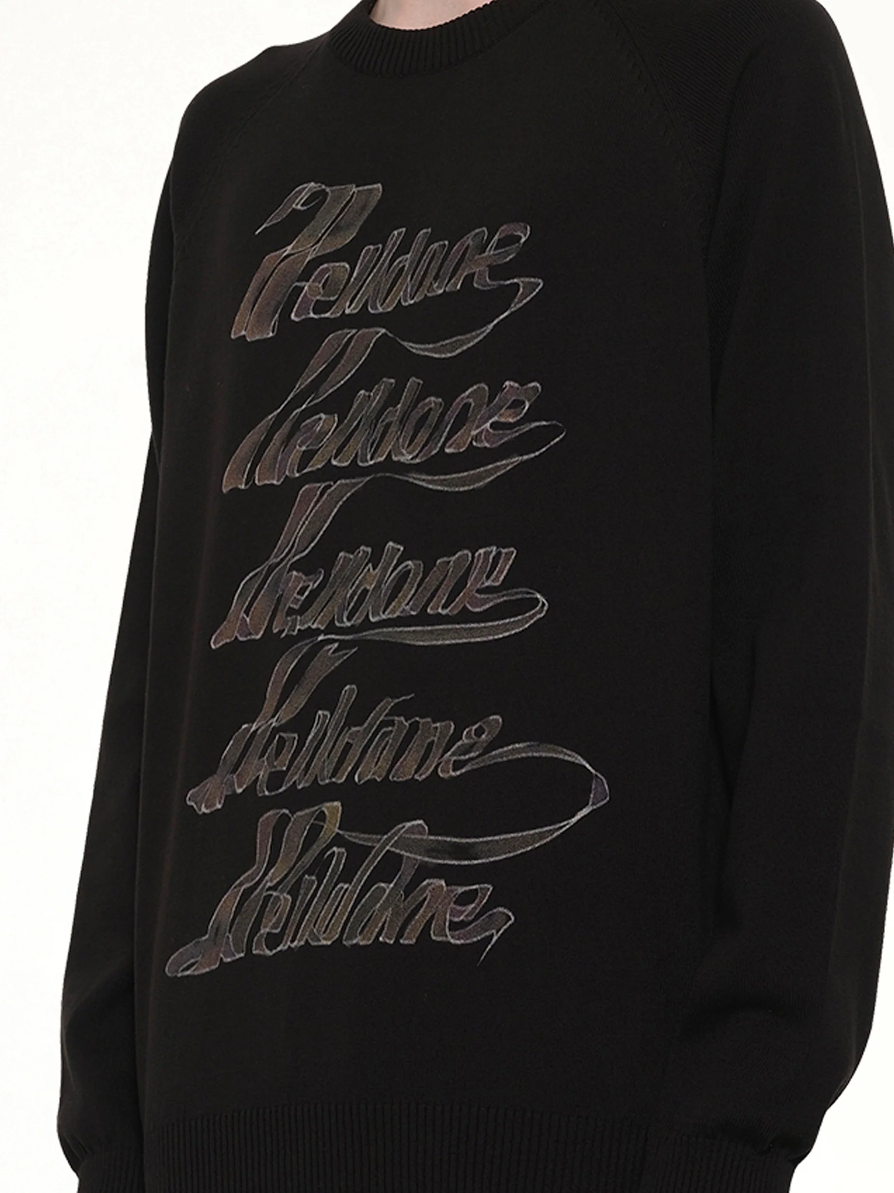 Multi Logo Print Sweater in Black - Image 6