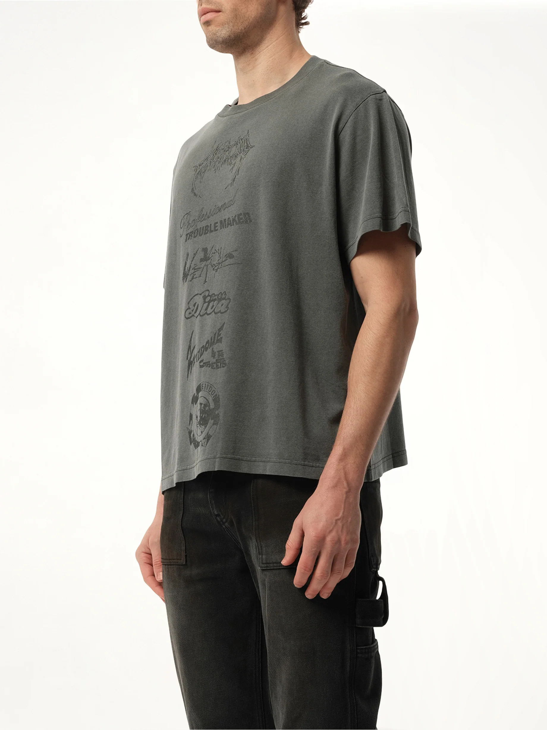Multi-Logo T-Shirt in Charcoal - Image 5