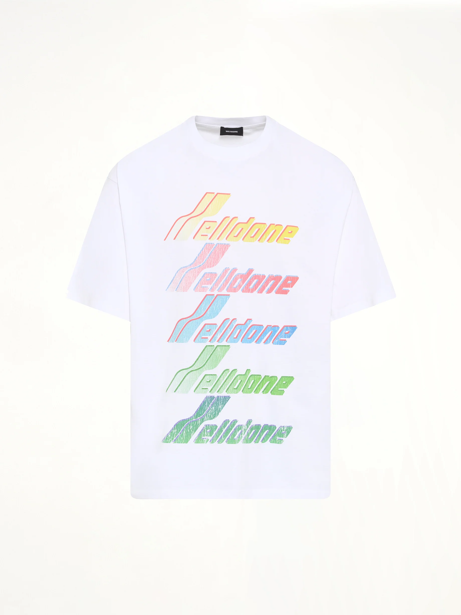 Multi Rainbow Logo T-Shirt in White - Image 2