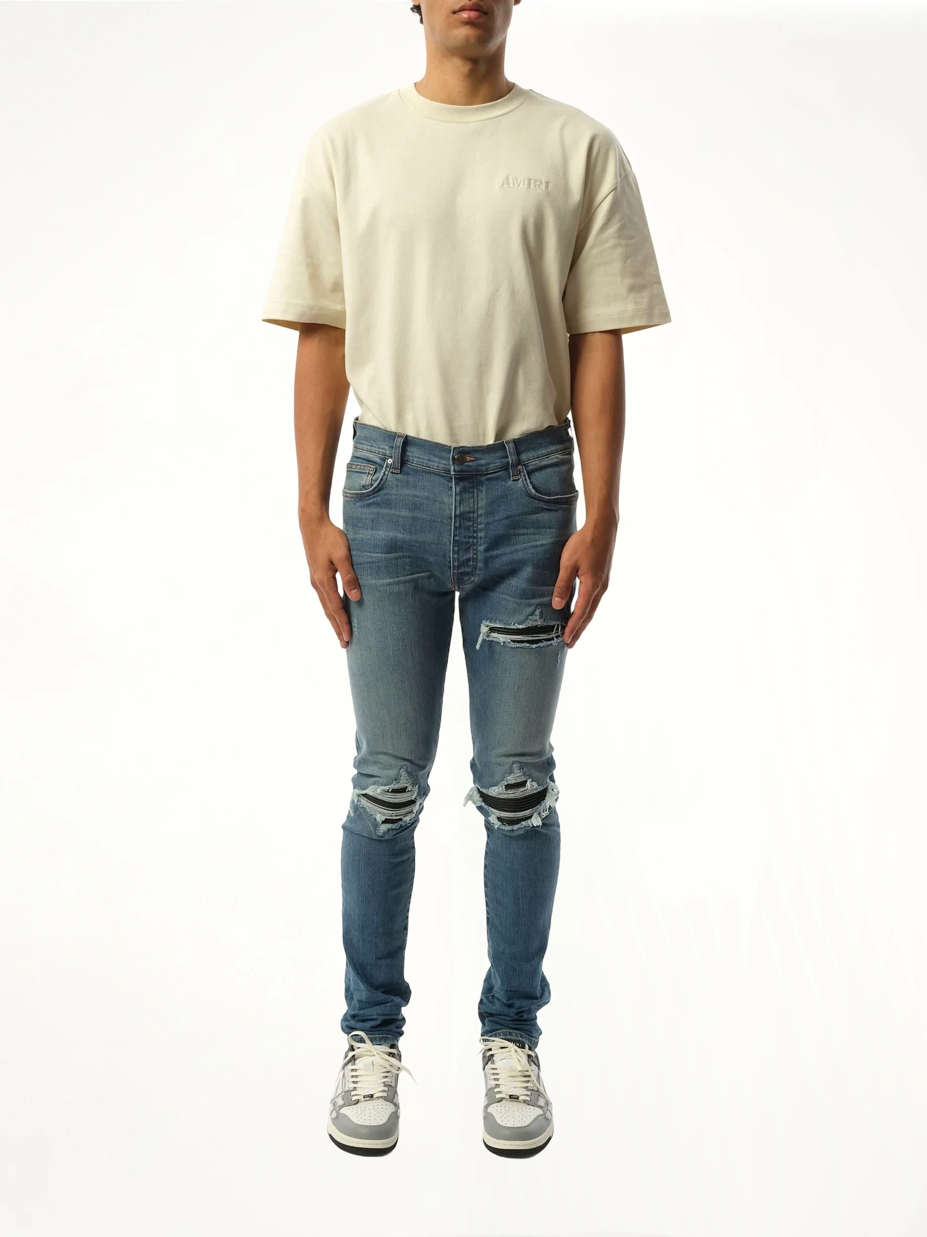 MX1 Distressed Jeans in Dark Indigo - Image 4