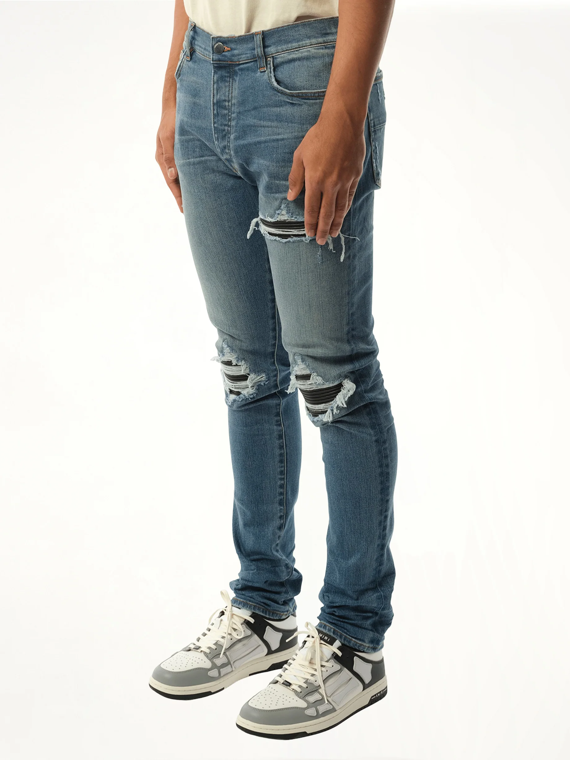 MX1 Distressed Jeans in Dark Indigo - Image 5