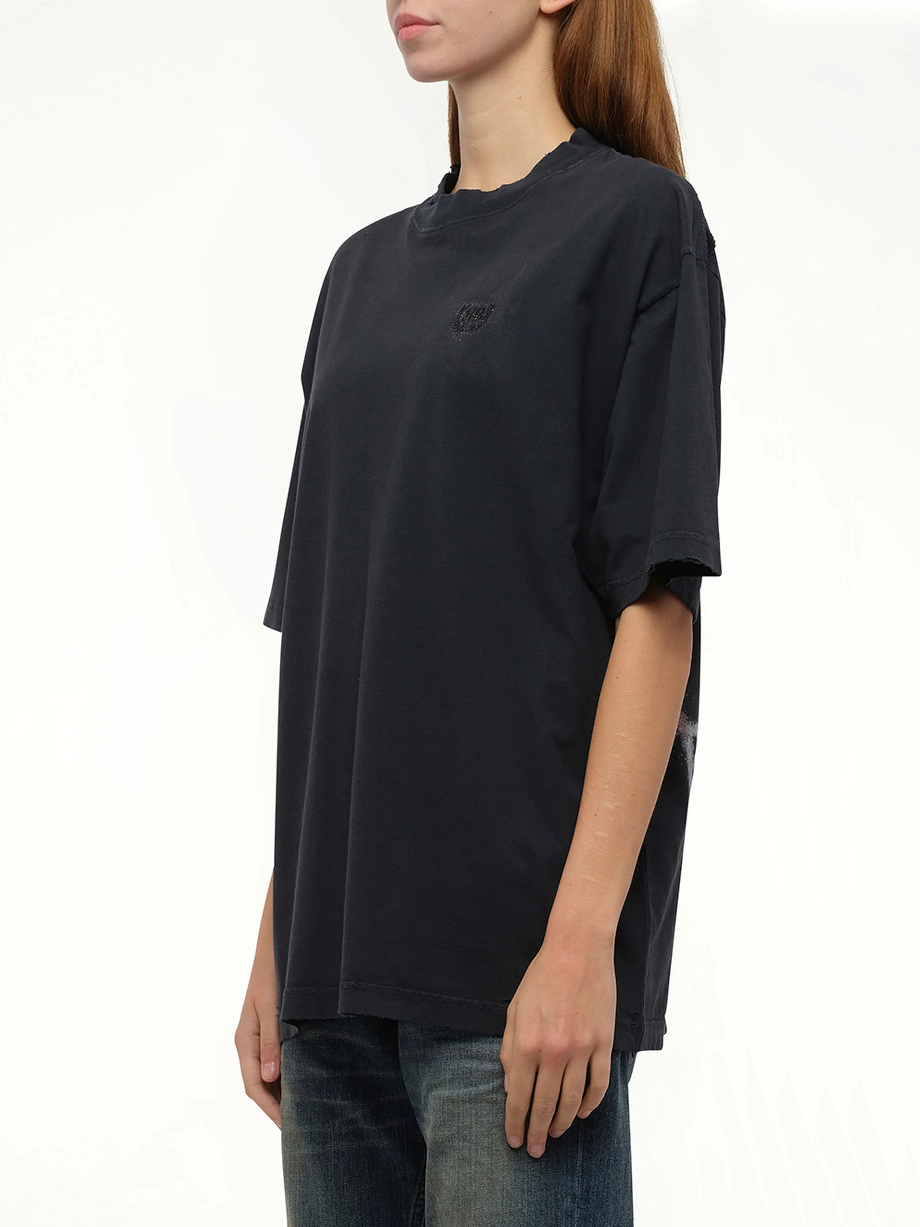 Nail Polish Medium Fit T-Shirt in Faded Washed Black - Image 5