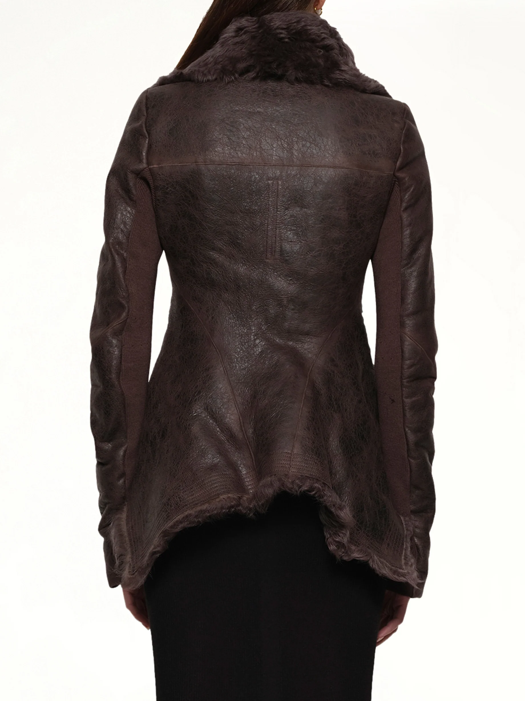 Naska Shearling Fur Jacket in Dark Dust - Image 5