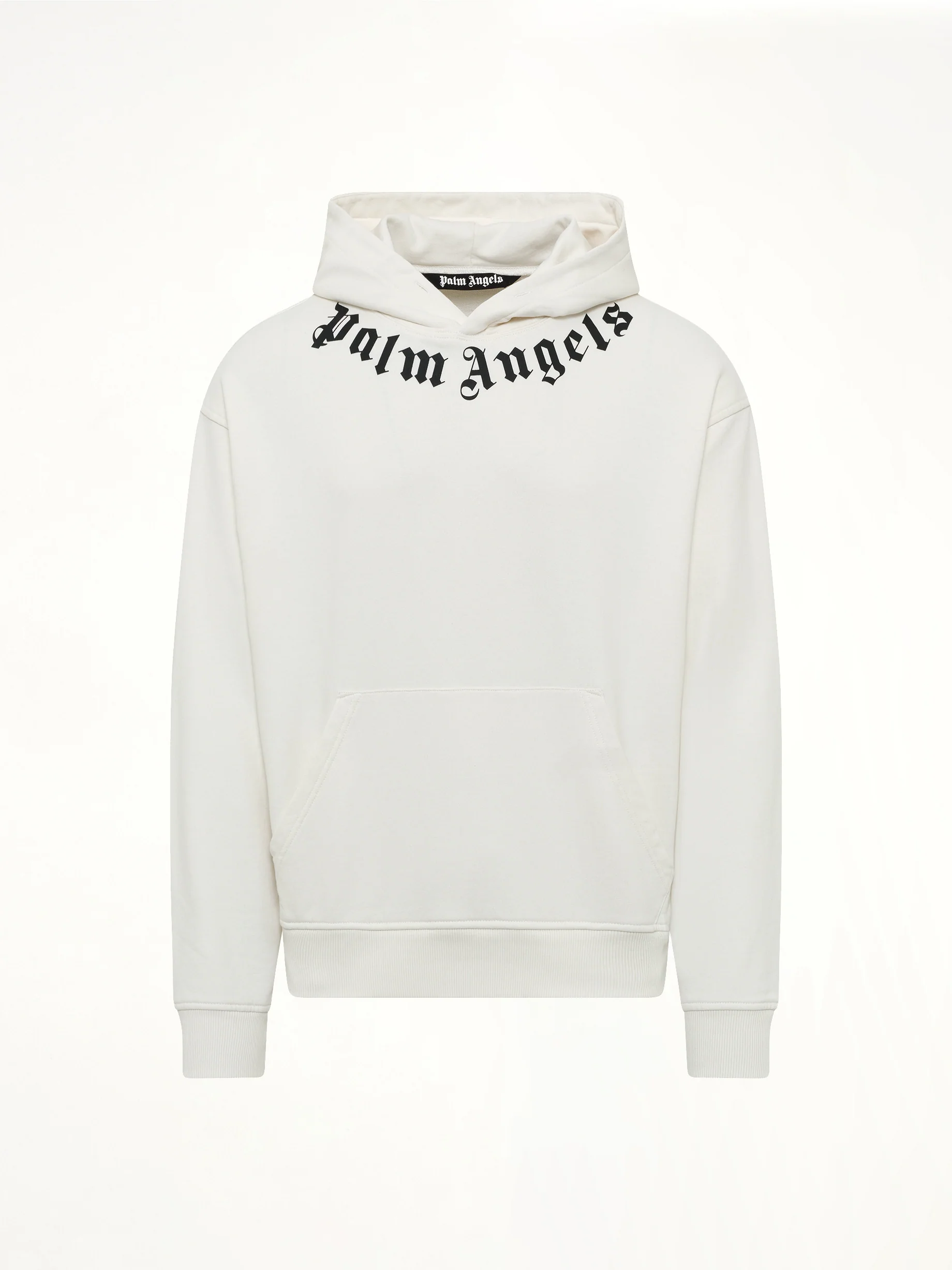 Neck Logo Regular Hoodie in Off White/Black - Image 2
