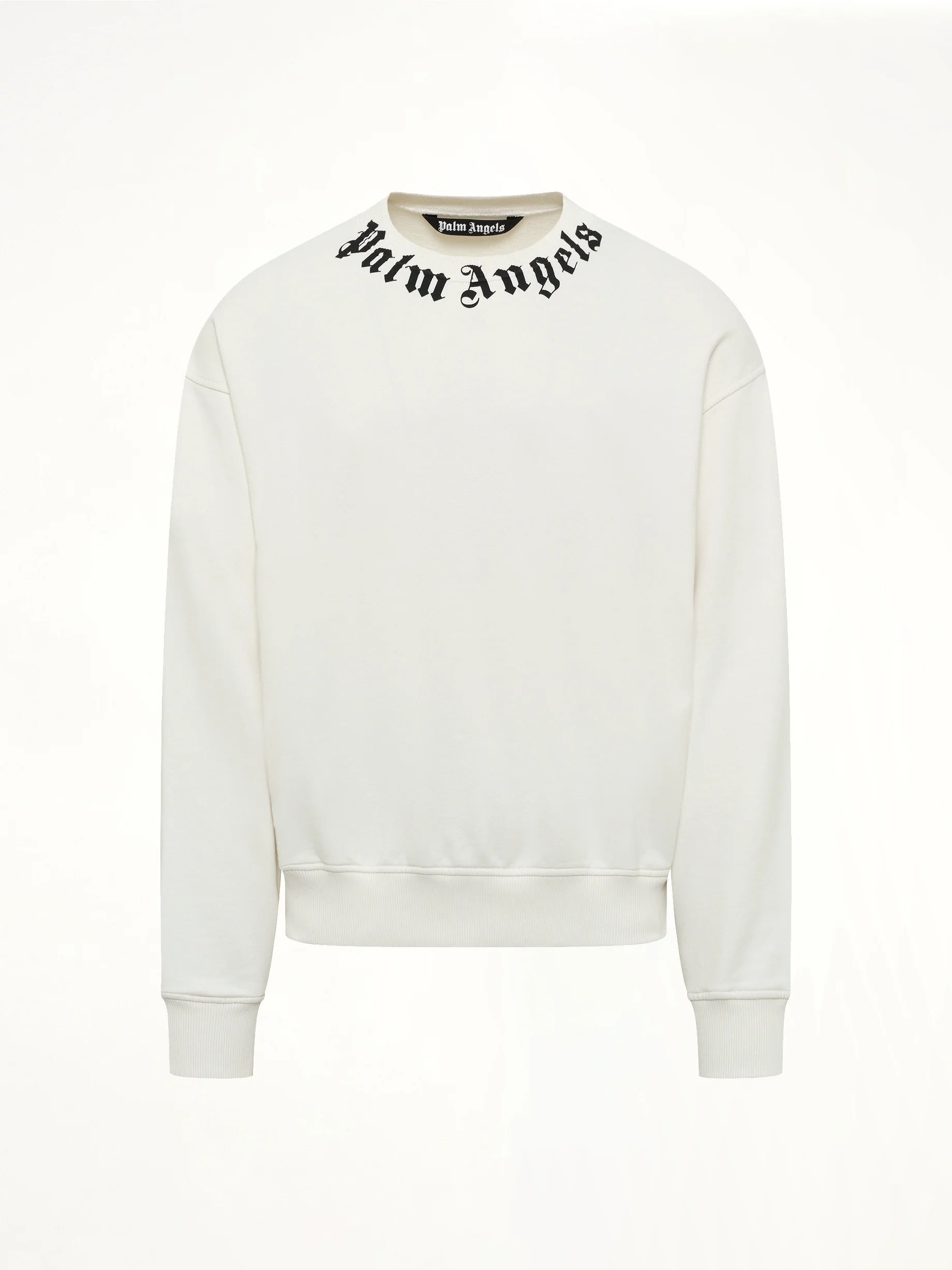 Neck Logo Regular Sweatshirt in Off White/Black - Image 2