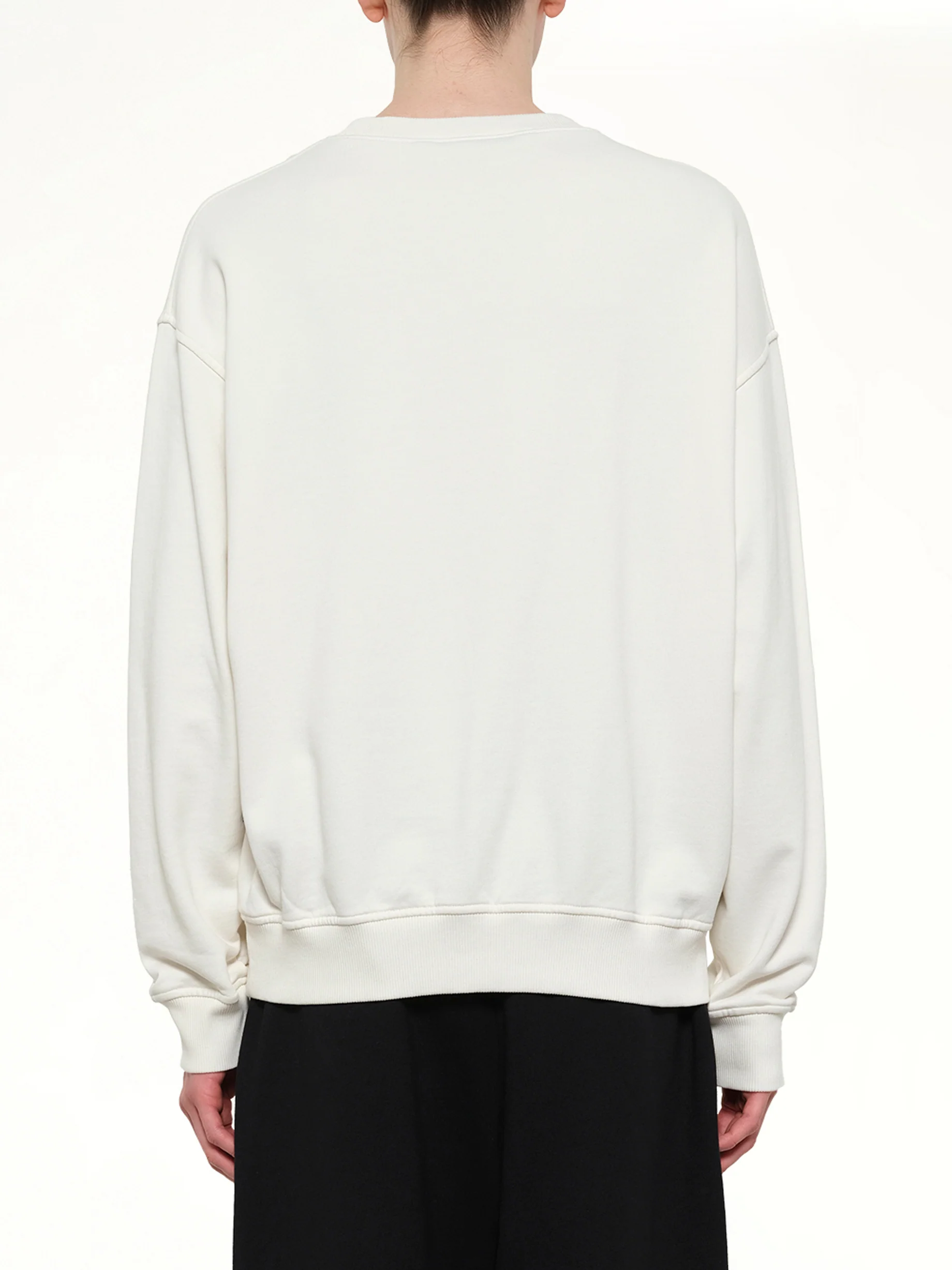 Neck Logo Regular Sweatshirt in Off White/Black - Image 5
