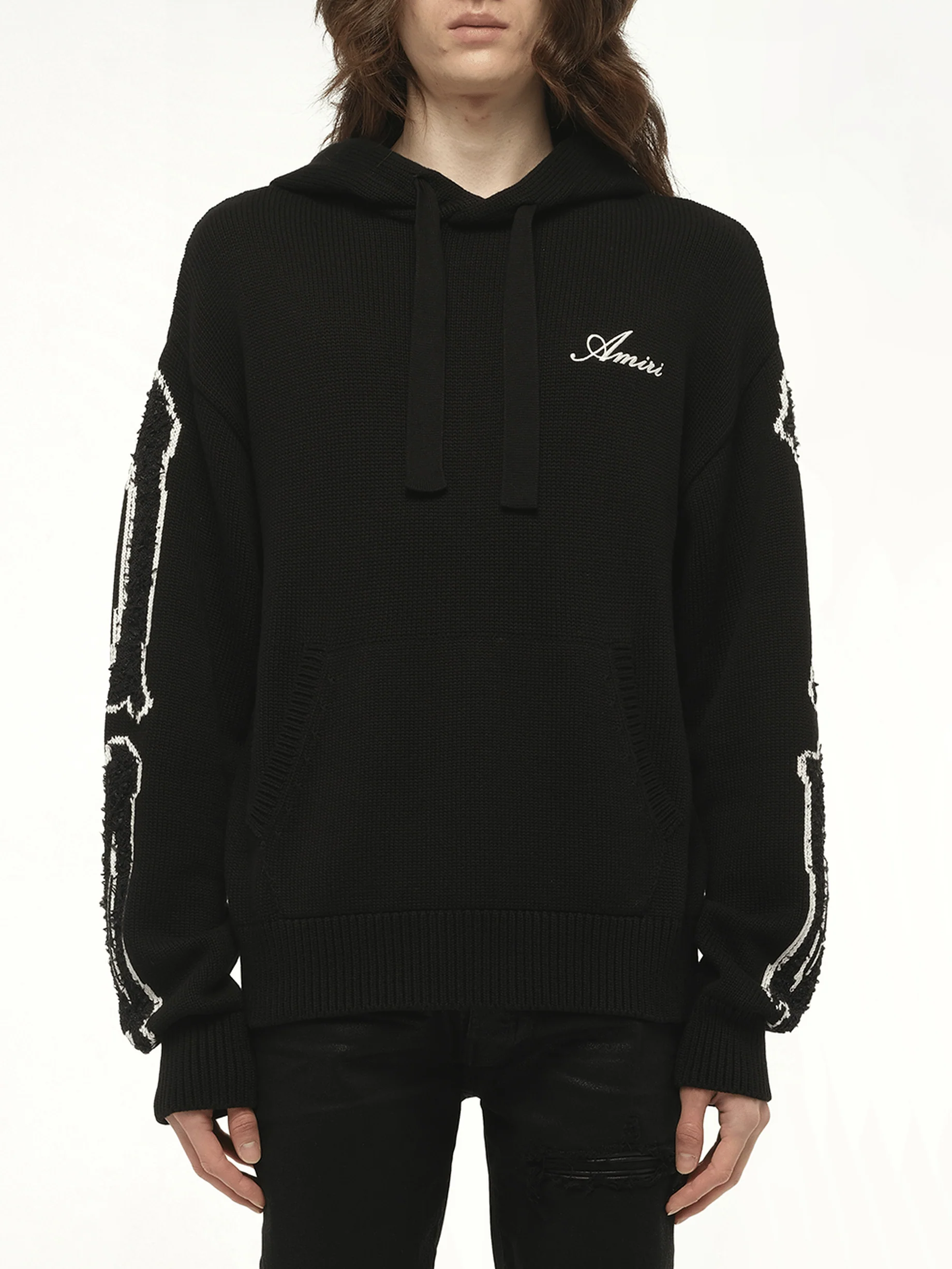 Bones Hoodie in Black/White
