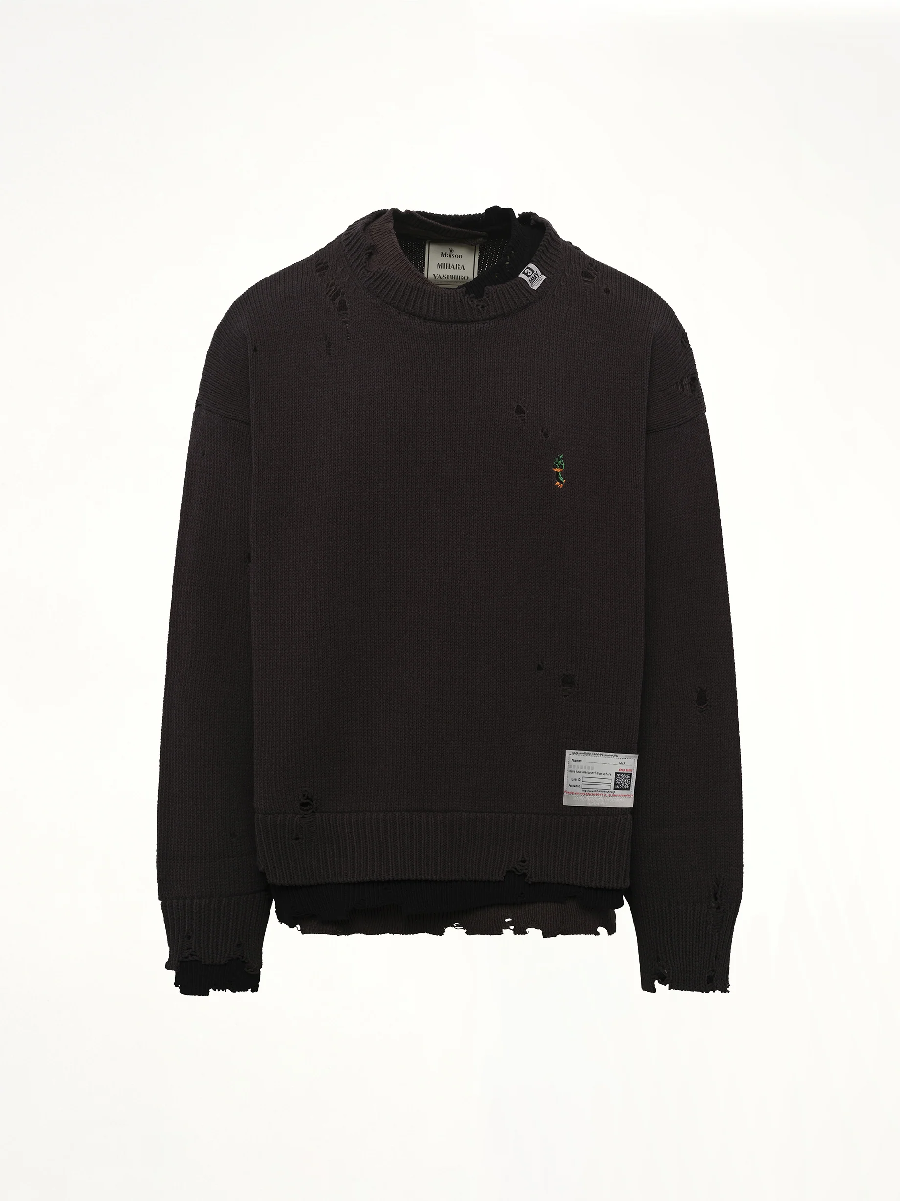 Layered Knit Pullover in Black - Image 2