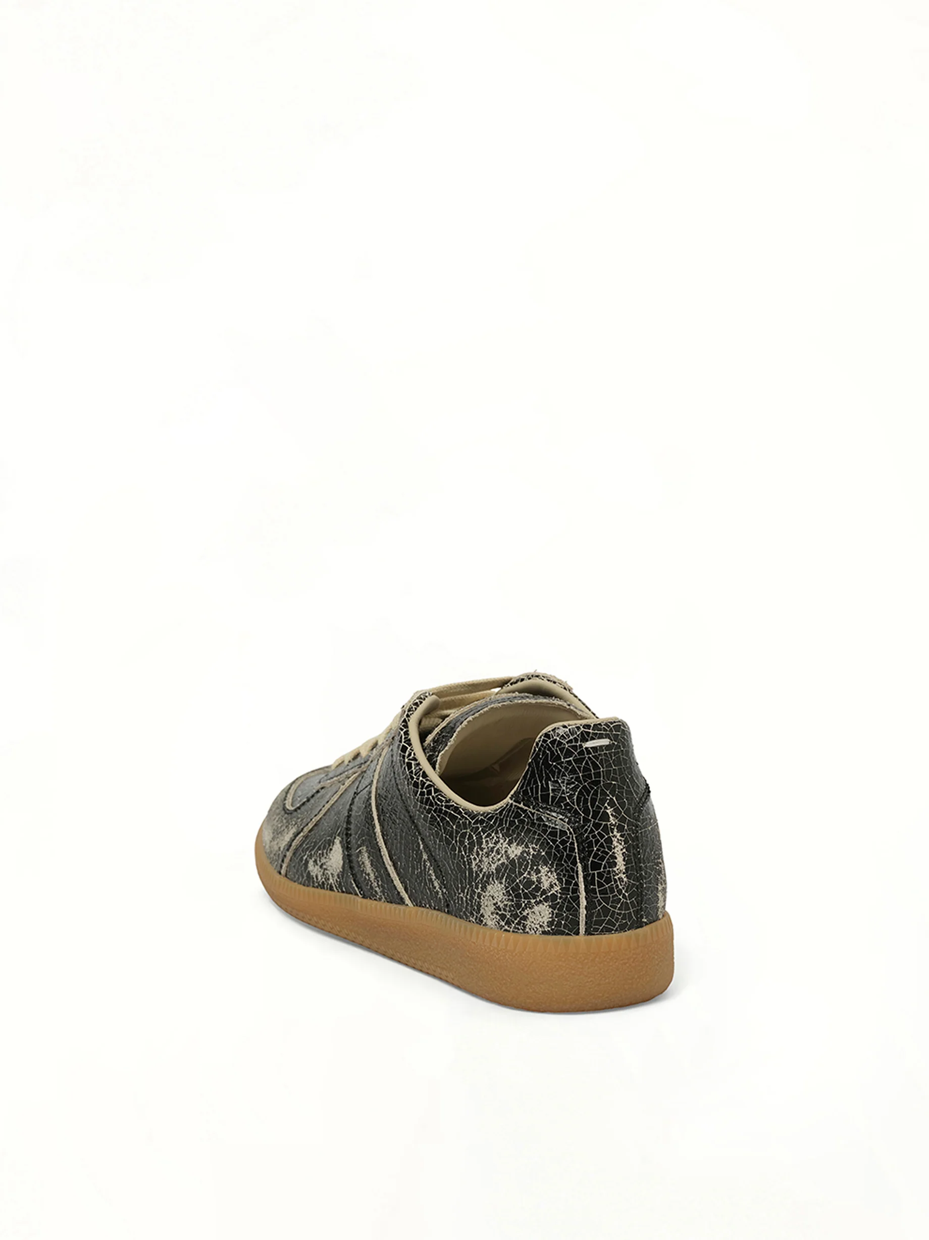Replica Crackling Leather Sneaker in Black/White - Image 3