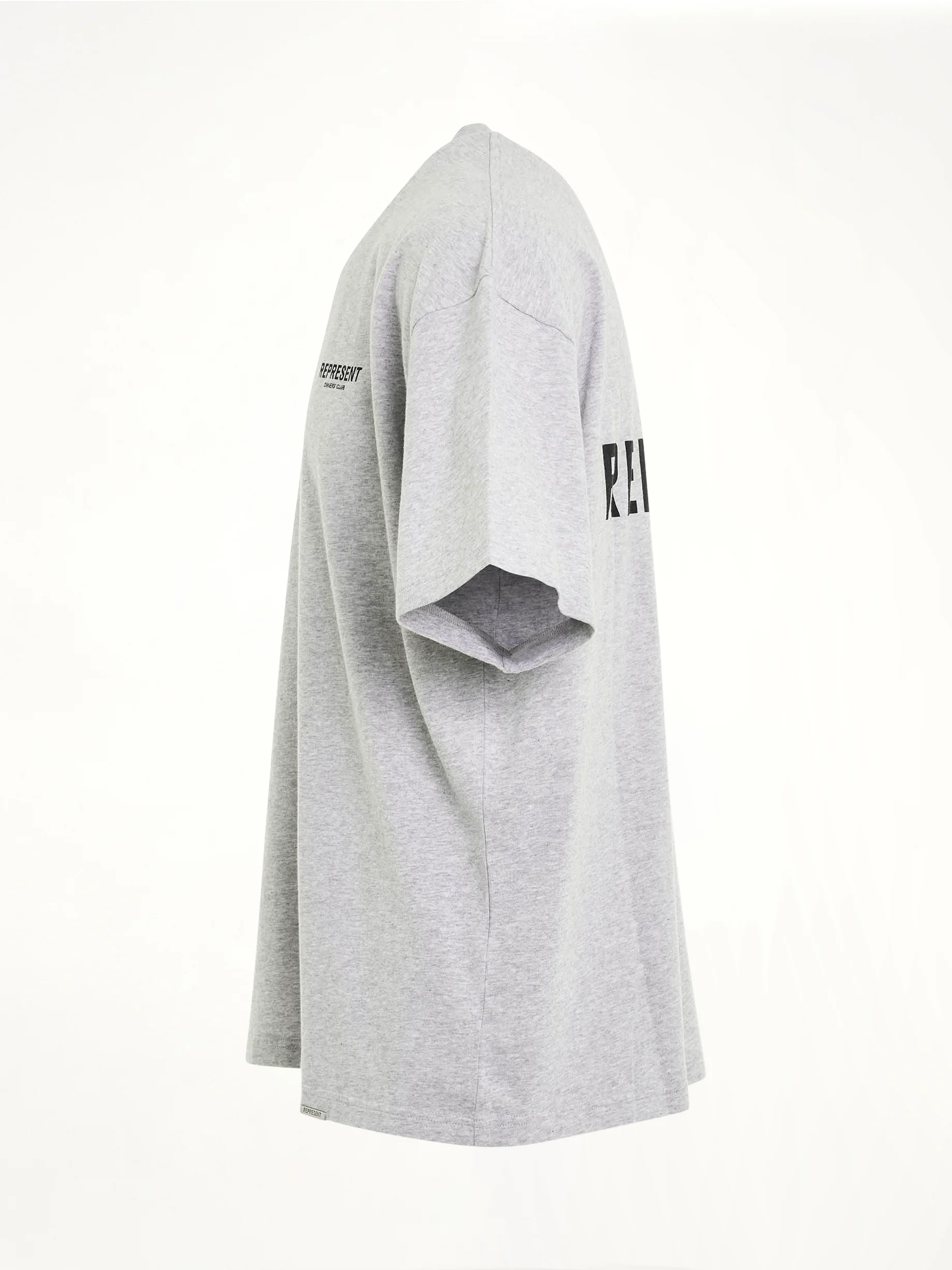 New Represent Owners Club T-Shirt in Ash Grey/Black - Image 3