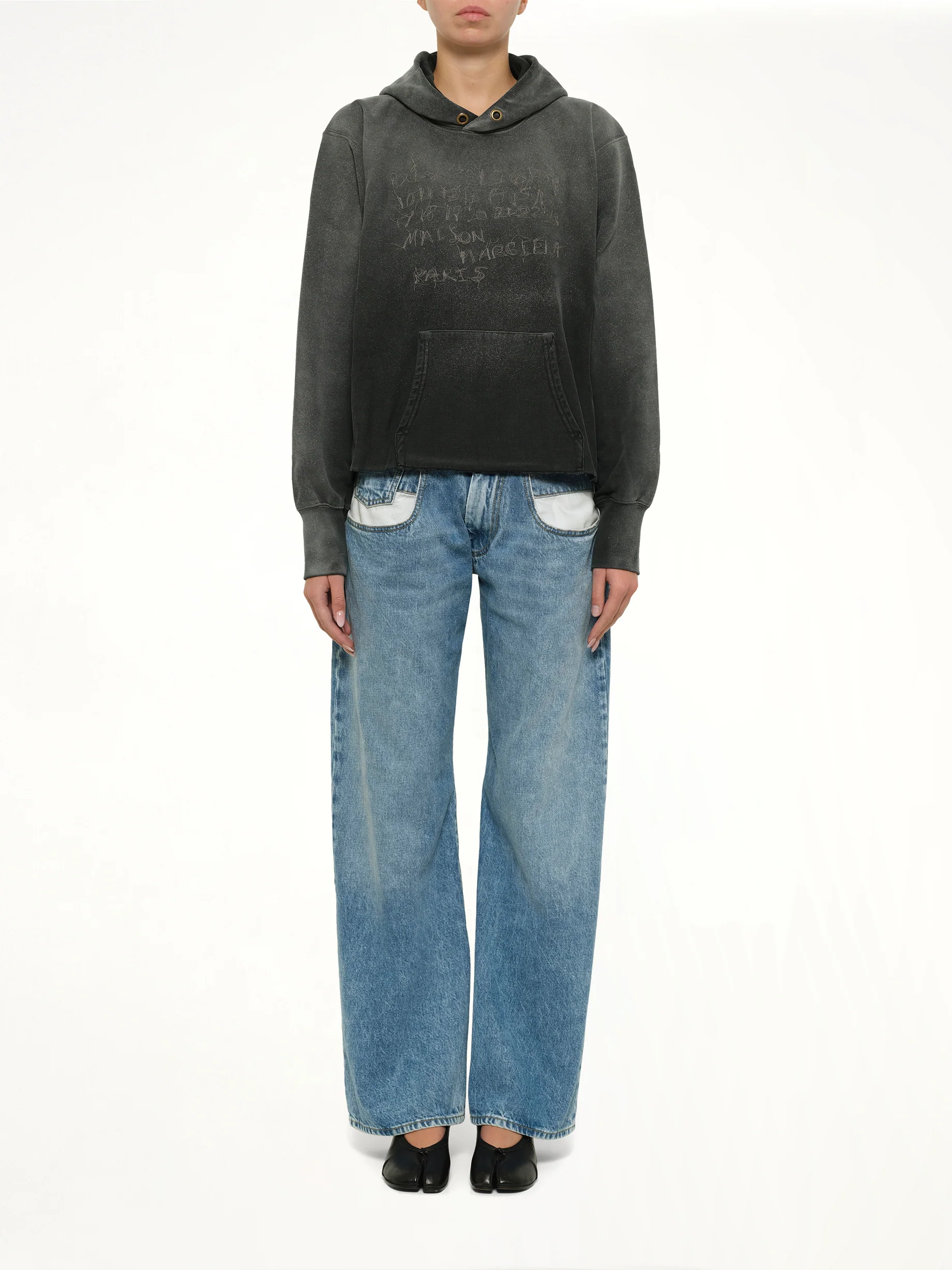 Number Hoodie in Washed Black - Image 7