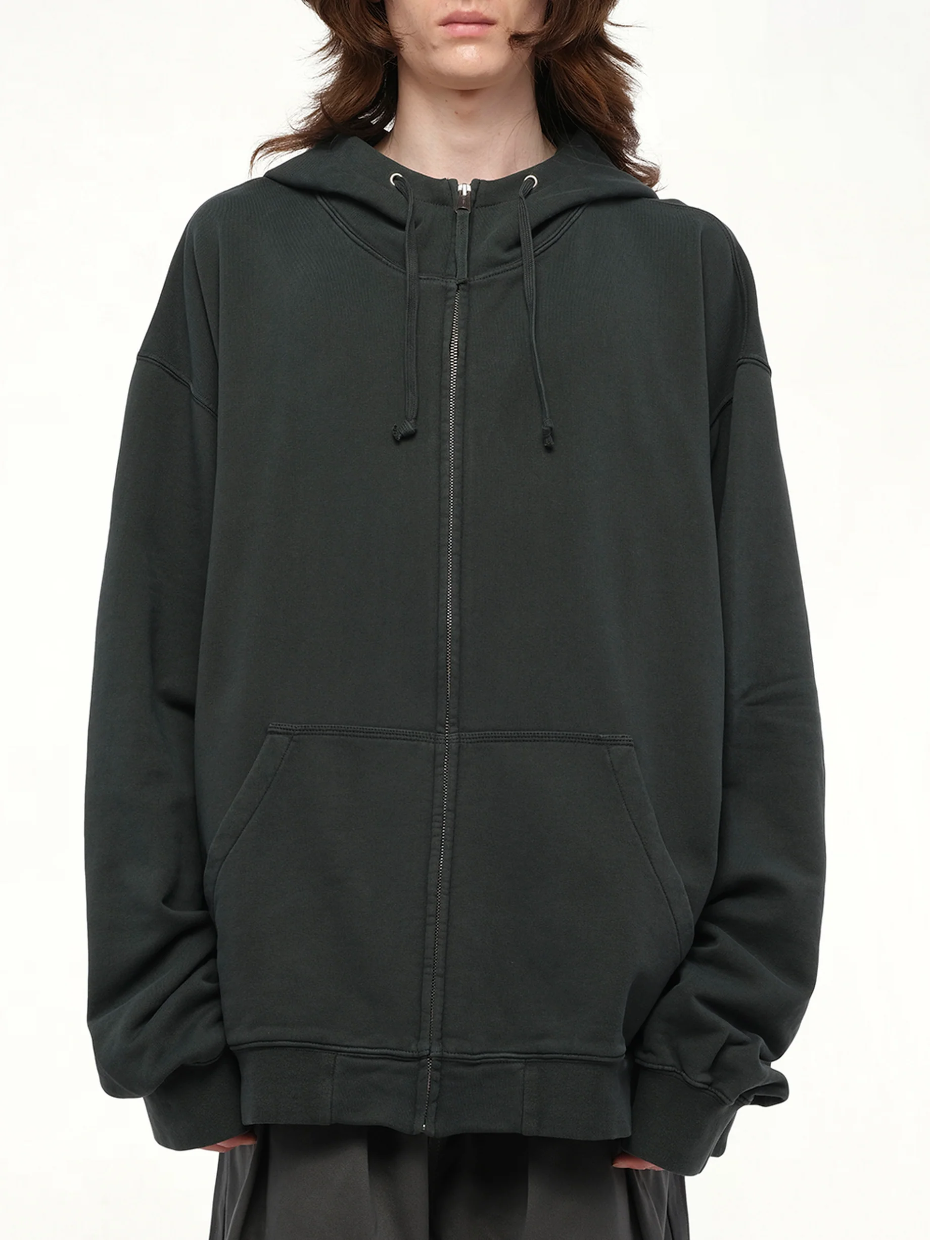Number Zip Logo Hoodie in Black