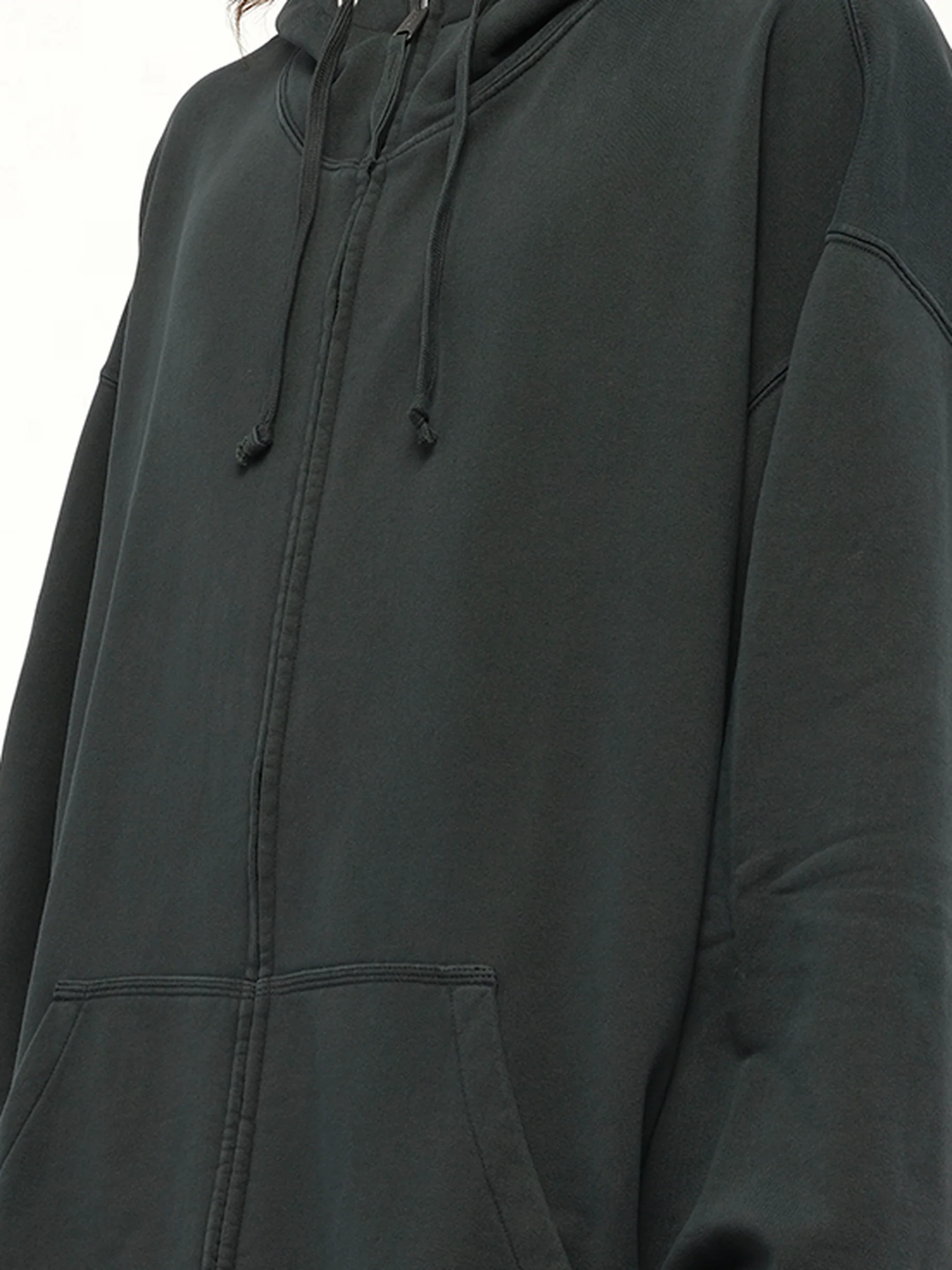 Number Zip Logo Hoodie in Black - Image 3