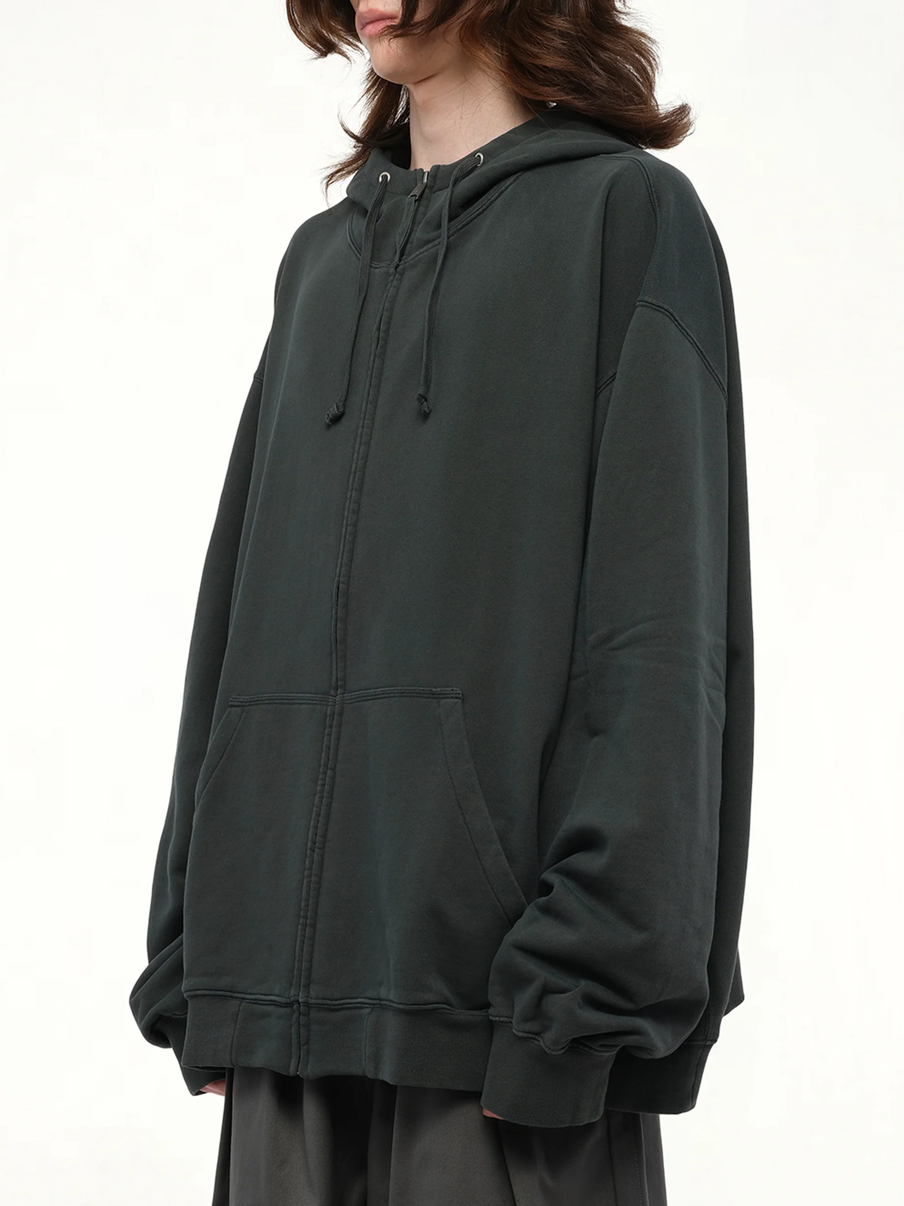 Number Zip Logo Hoodie in Black - Image 5