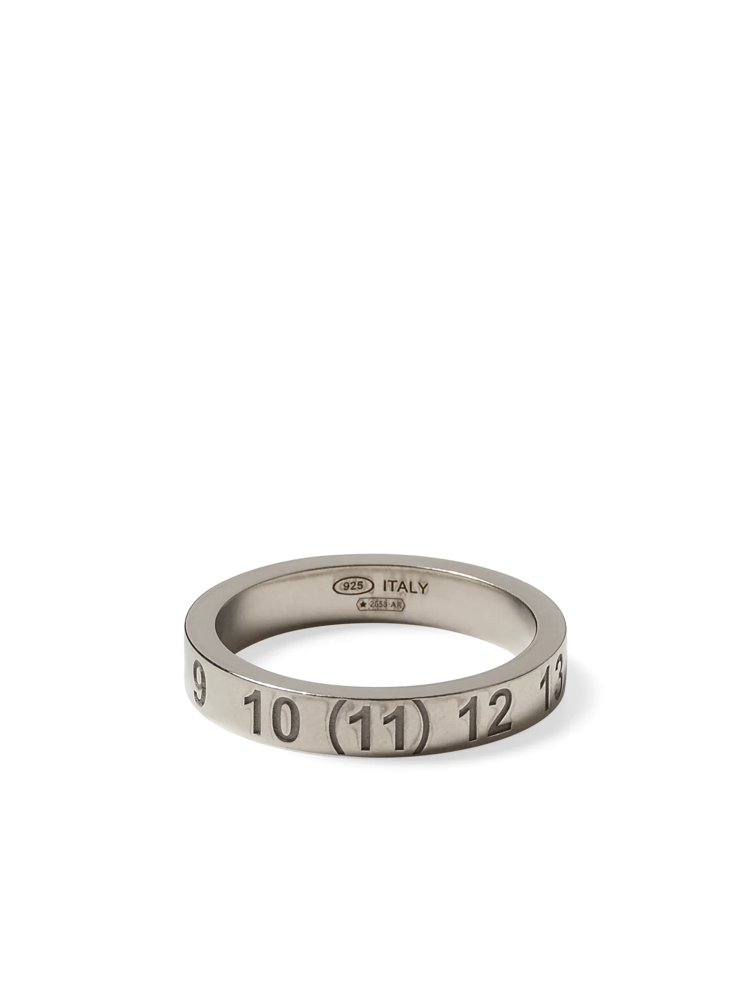 Numerical 4mm Ring in Silver