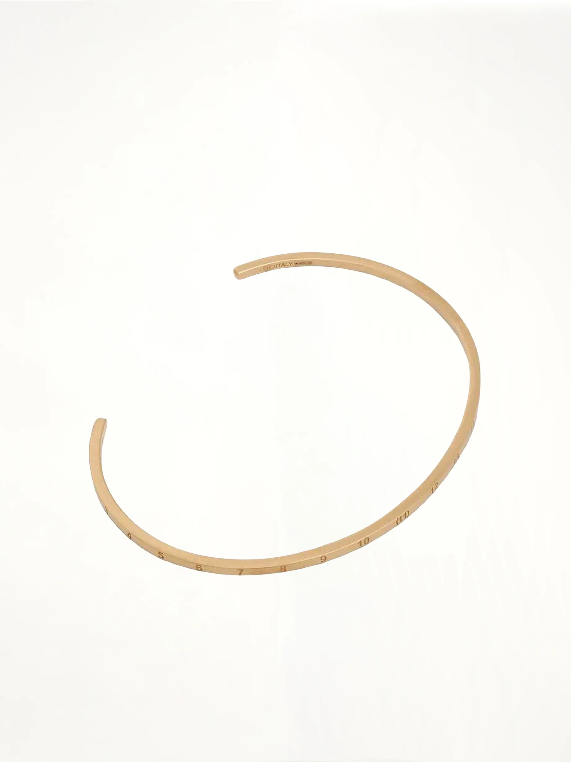 Numerical Cuff 2mm Bracelet in Yellow Gold - Image 2