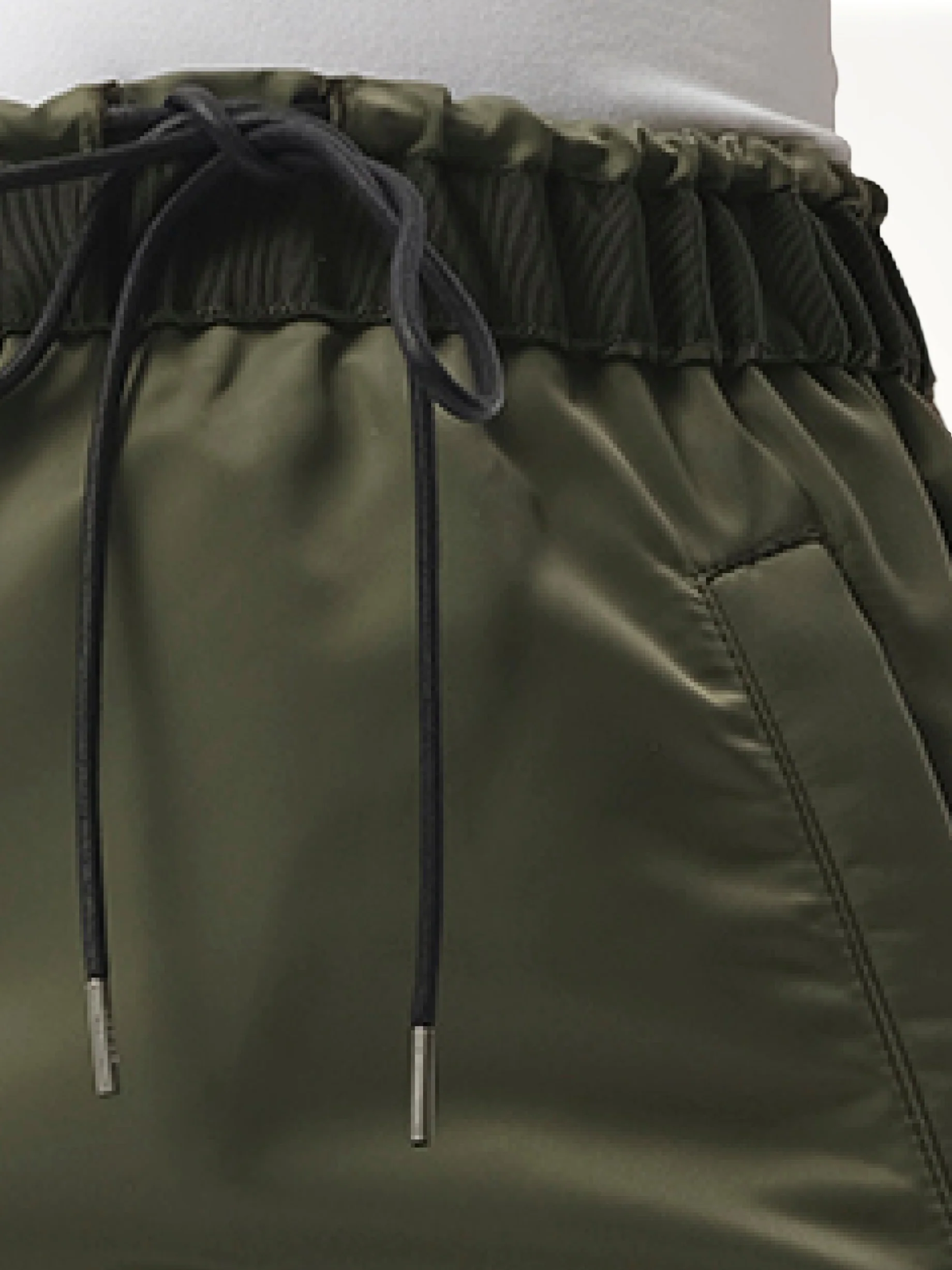 Nylon Twill Skirt in Khaki - Image 3