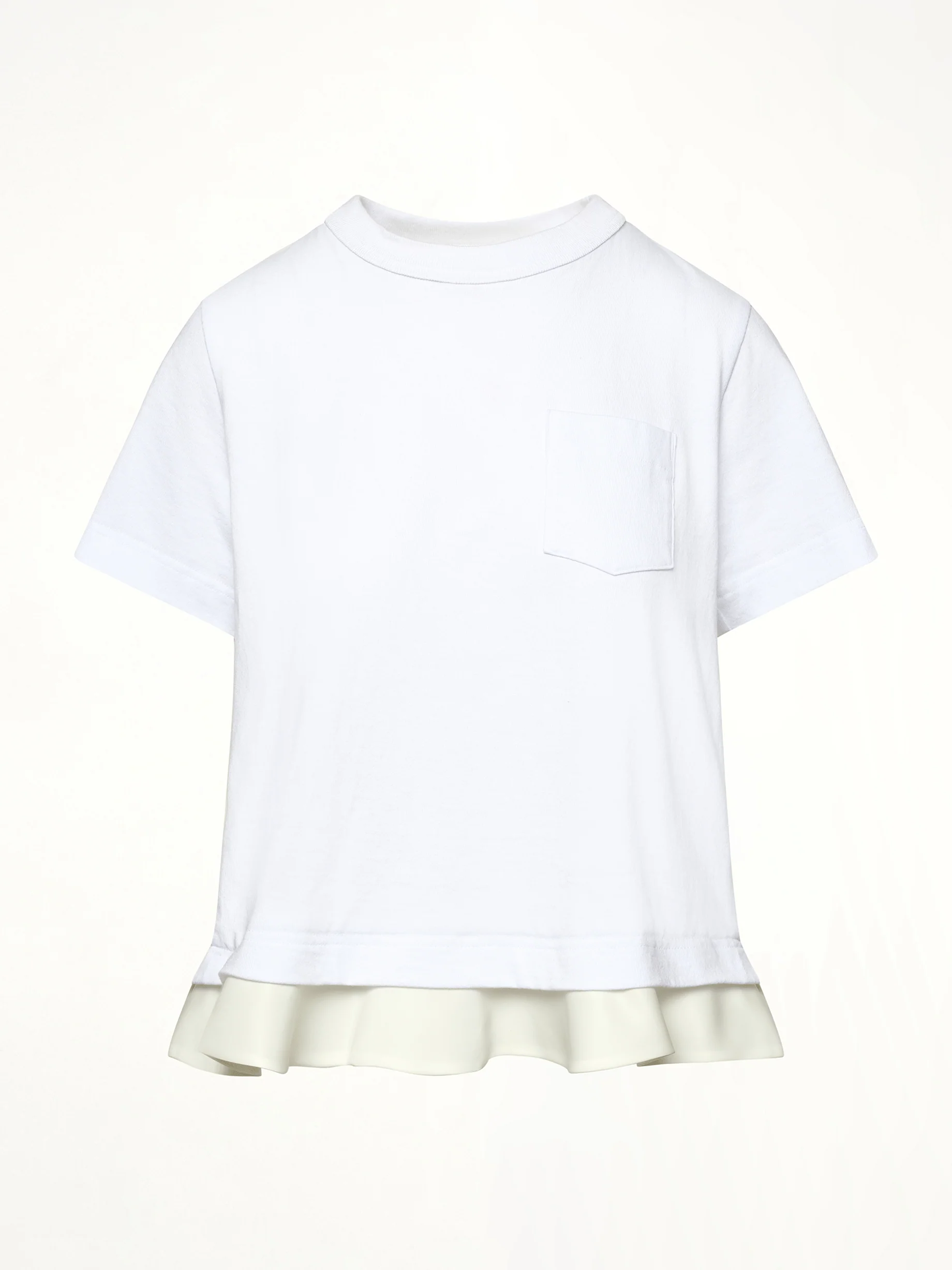Nylon Twill x Cotton Jersey T-Shirt in White - Image 2