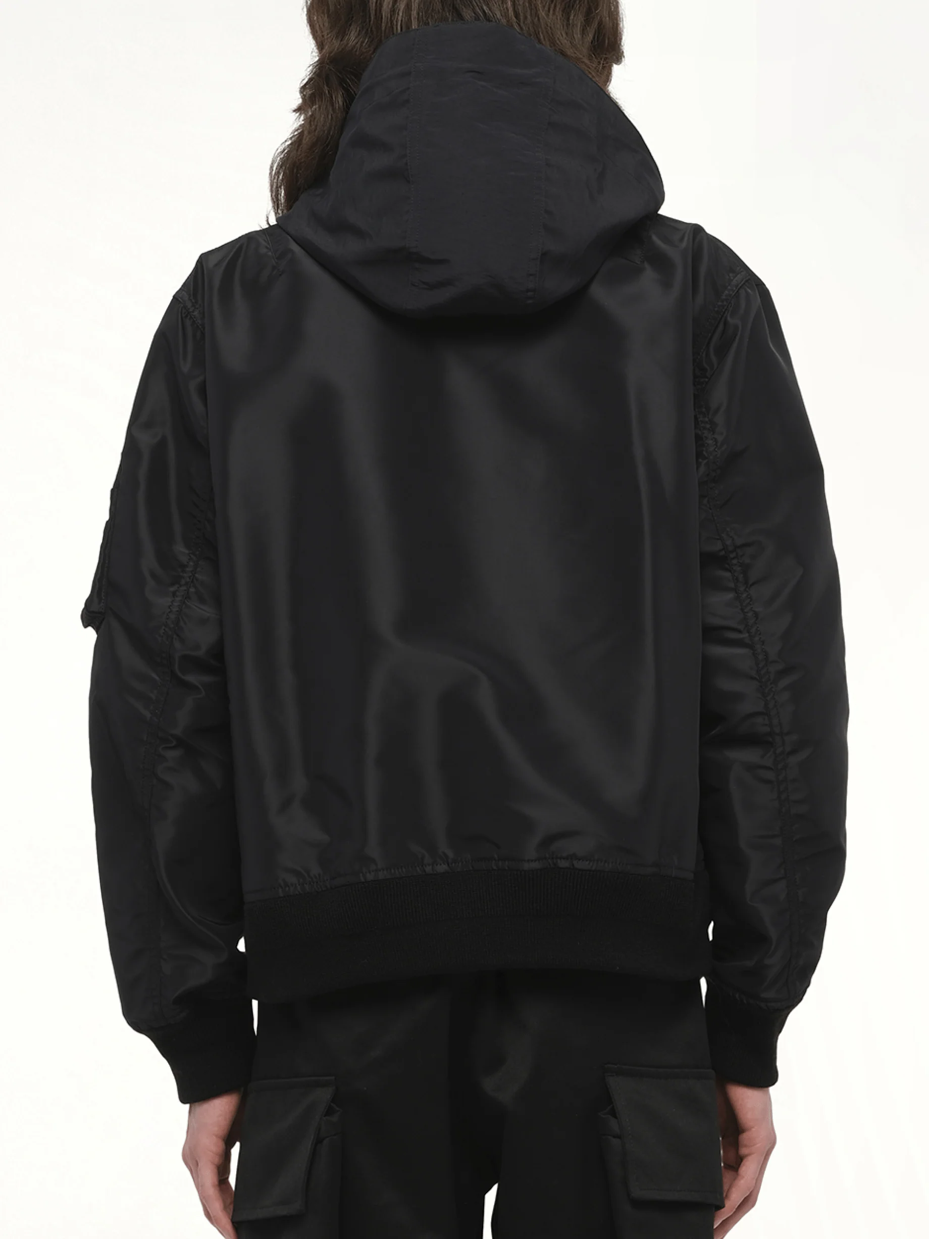 Nylon Twill x Grosgrain Blouson in Black - Image 6