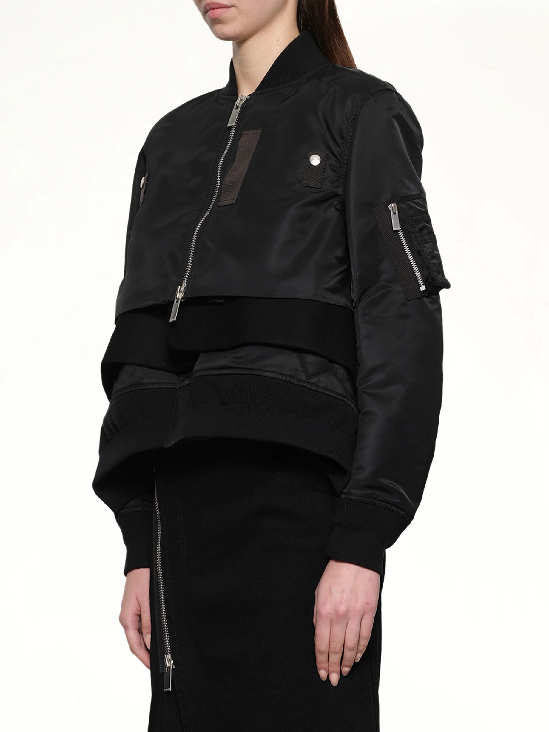 Nylon Twill x Wool Melton Blouson in Black - Image 3