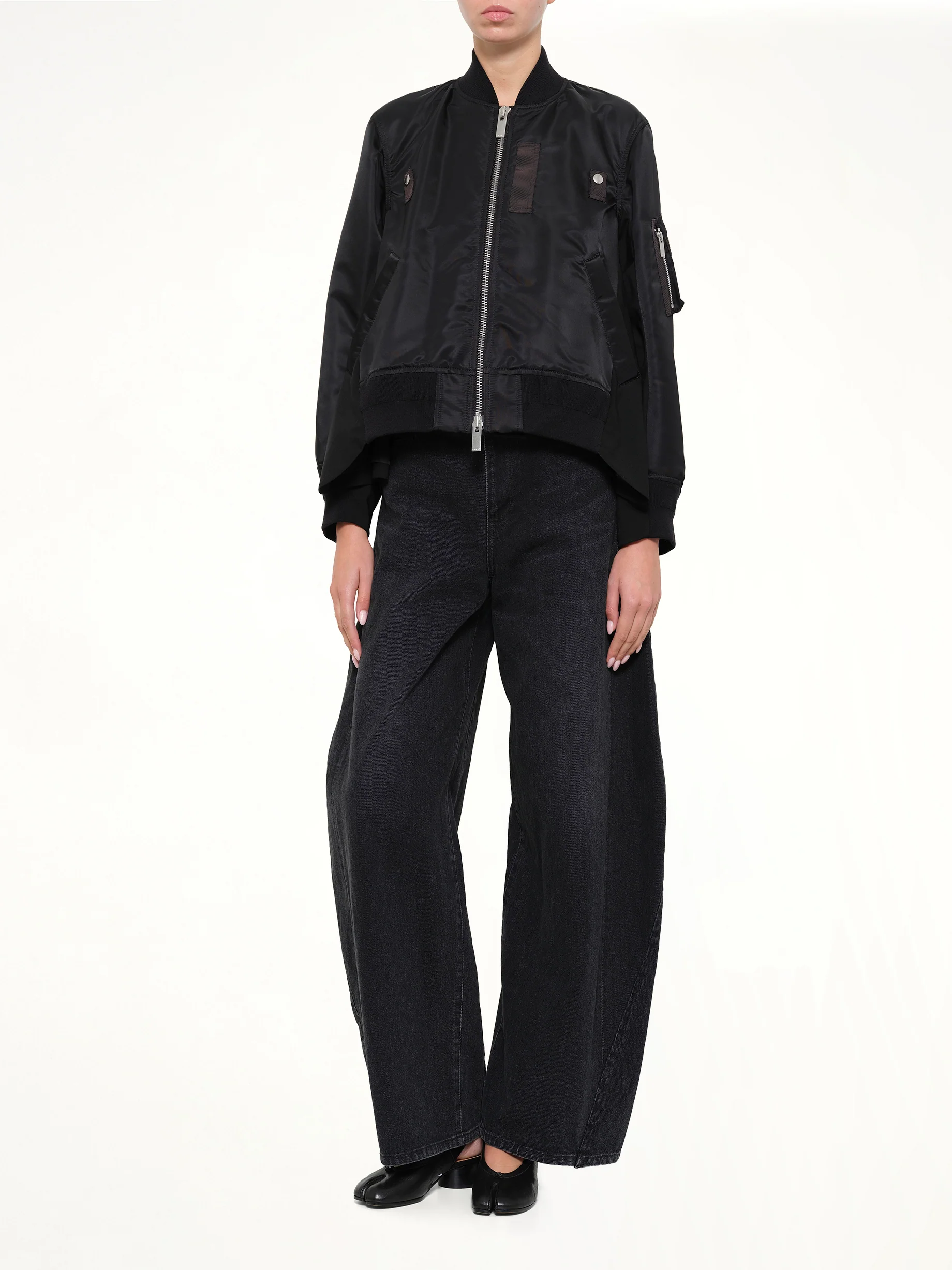 Nylon Twill x Wool Suiting Blouson in Black - Image 4